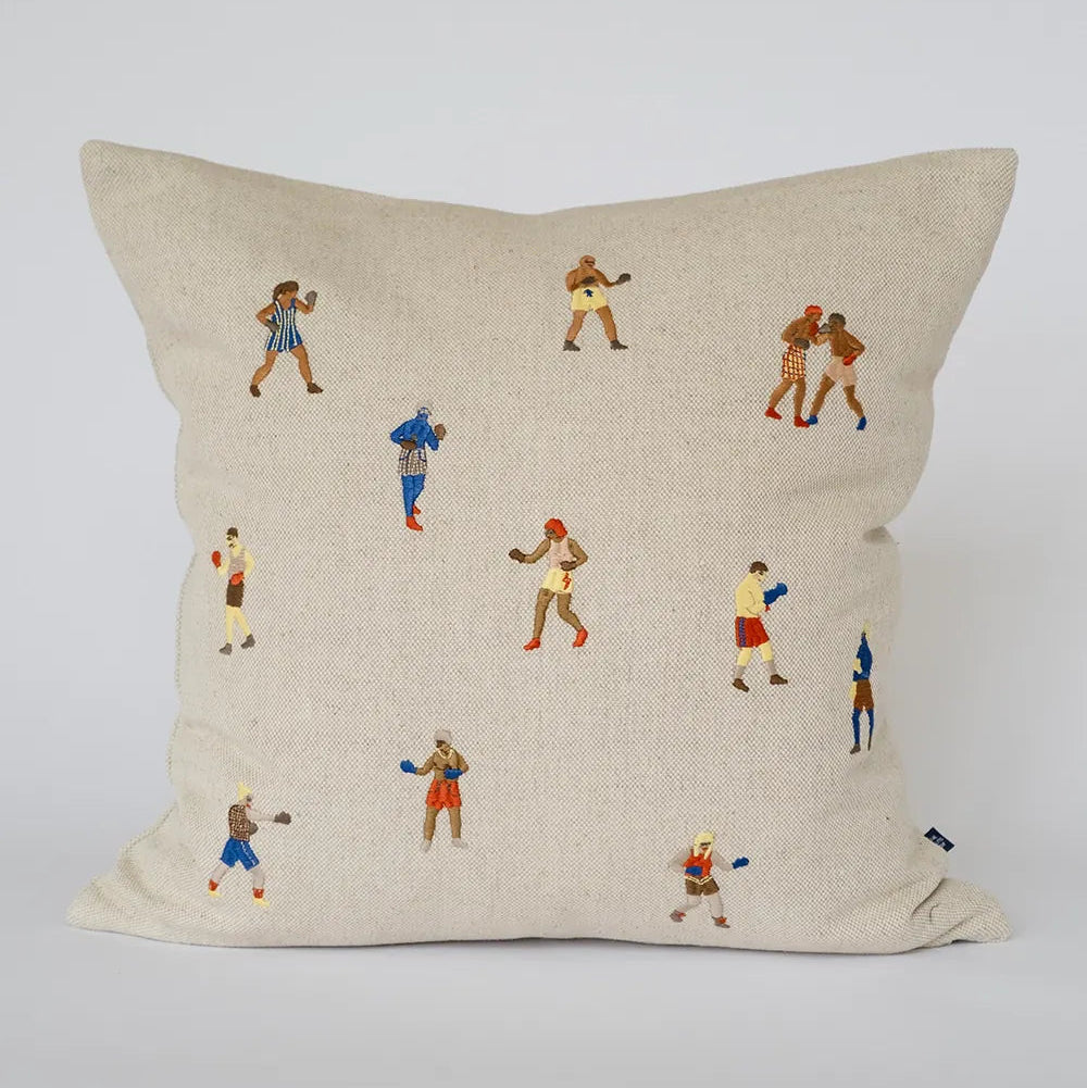 Fine Little Day 'Boxers' Embroidered Square Cushion Cover - Optional Inner - Lifestory