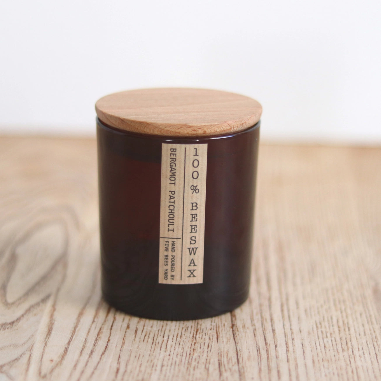 Bergamot & Patchouli Scented Apothecary Jar Candle (40 Hours) by Five Bees Yard