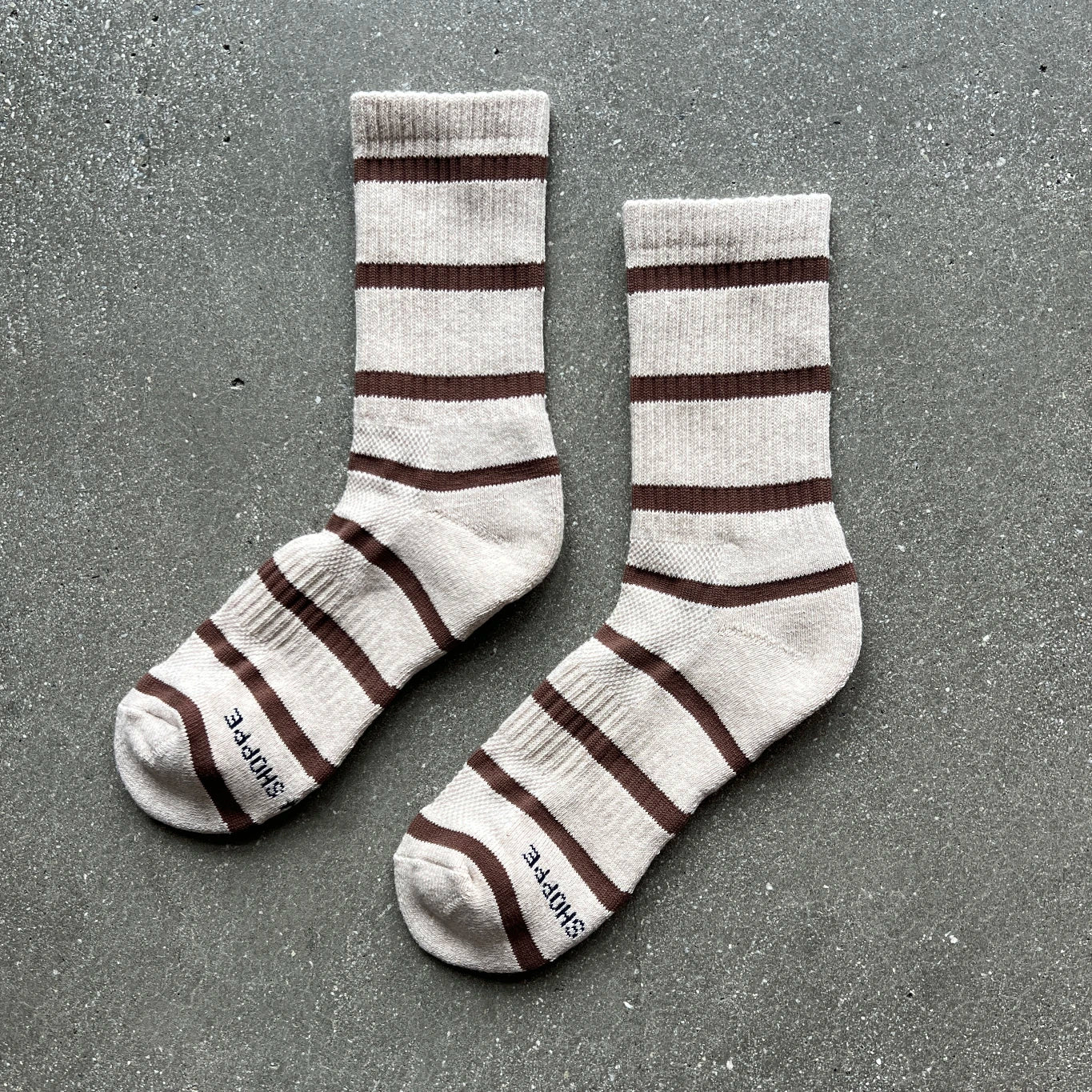 Boyfriend Socks | Flax Stripe | by Le Bon Shoppe - Lifestory