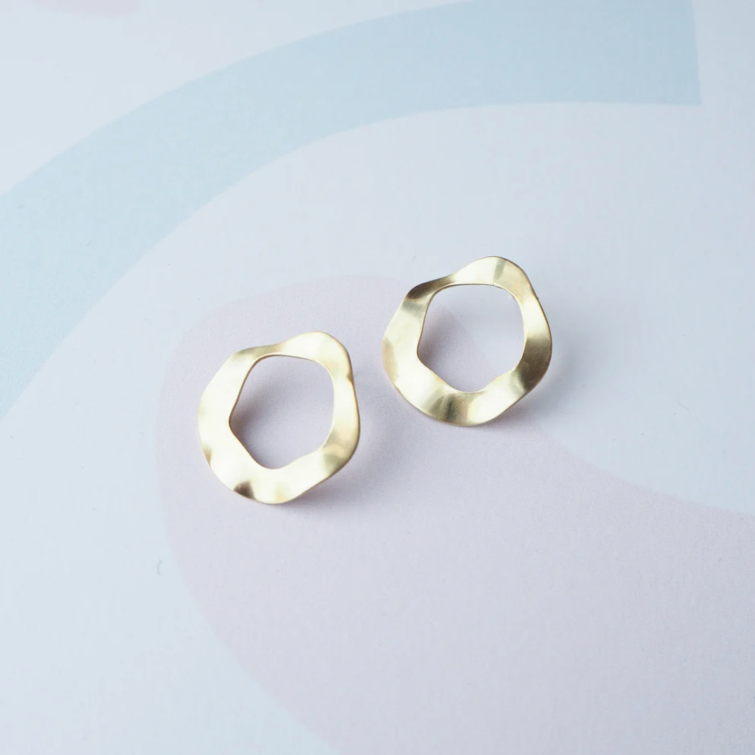 Flow Stud Earrings | Brass | by Custom Made - Lifestory