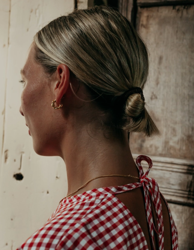 Gold Ridge Twist Hoop Earrings | Waterproof | Gift Boxed | by Nordic Muse - Lifestory