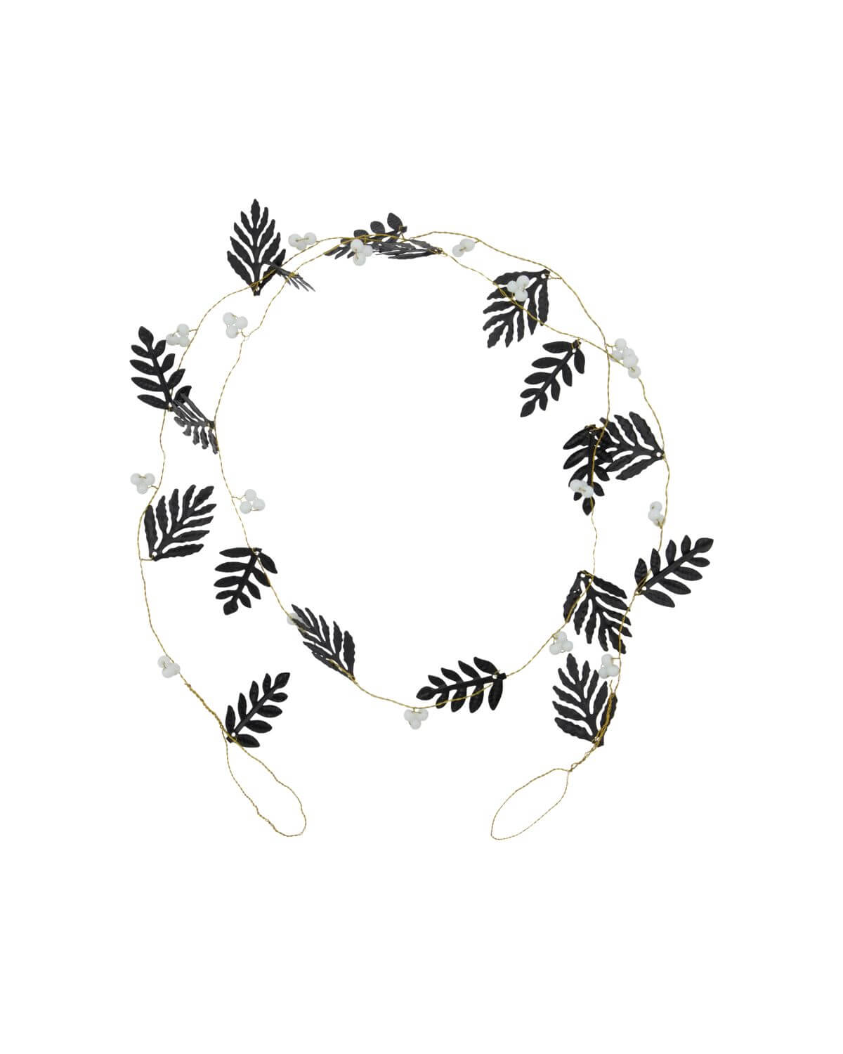 Leaf Garland | Black & White | Iron, Brass & Wood | by House Doctor - Lifestory