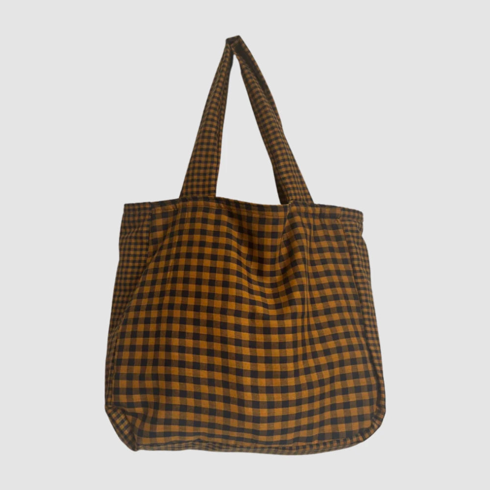 Walker Home Gingham Cotton Shopper Bag - Lifestory