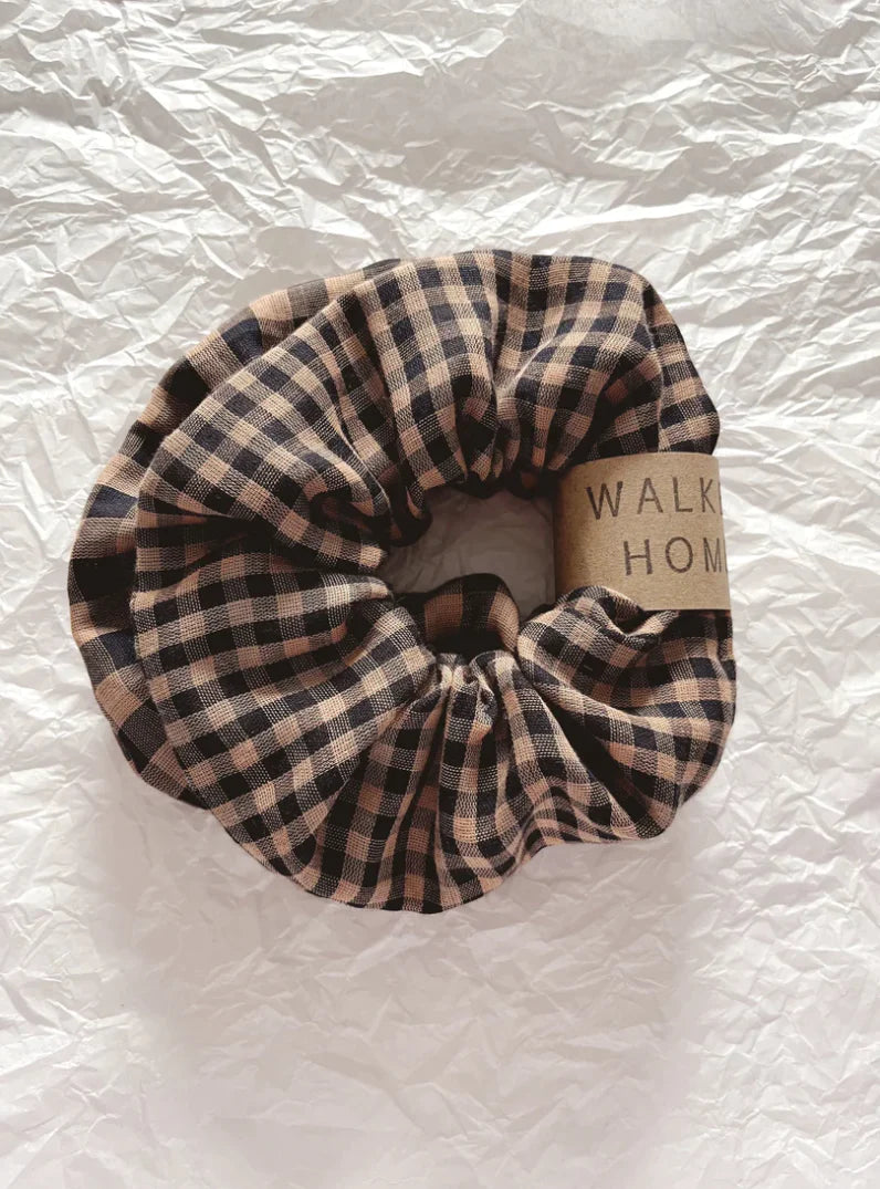 Gingham Scrunchies - 2 Pack | Rust | Cotton | by Walker Home - Lifestory