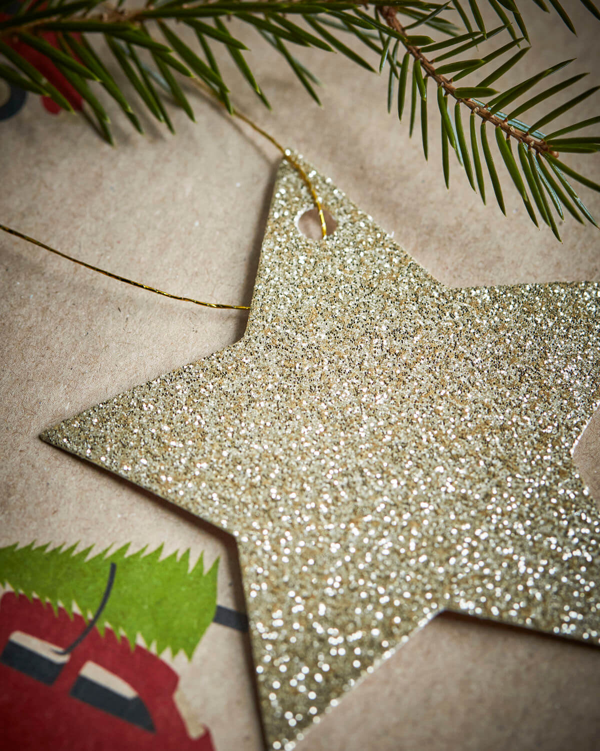 Gold Glitter Star Gift Tag | 12 Pack | by House Doctor - Lifestory