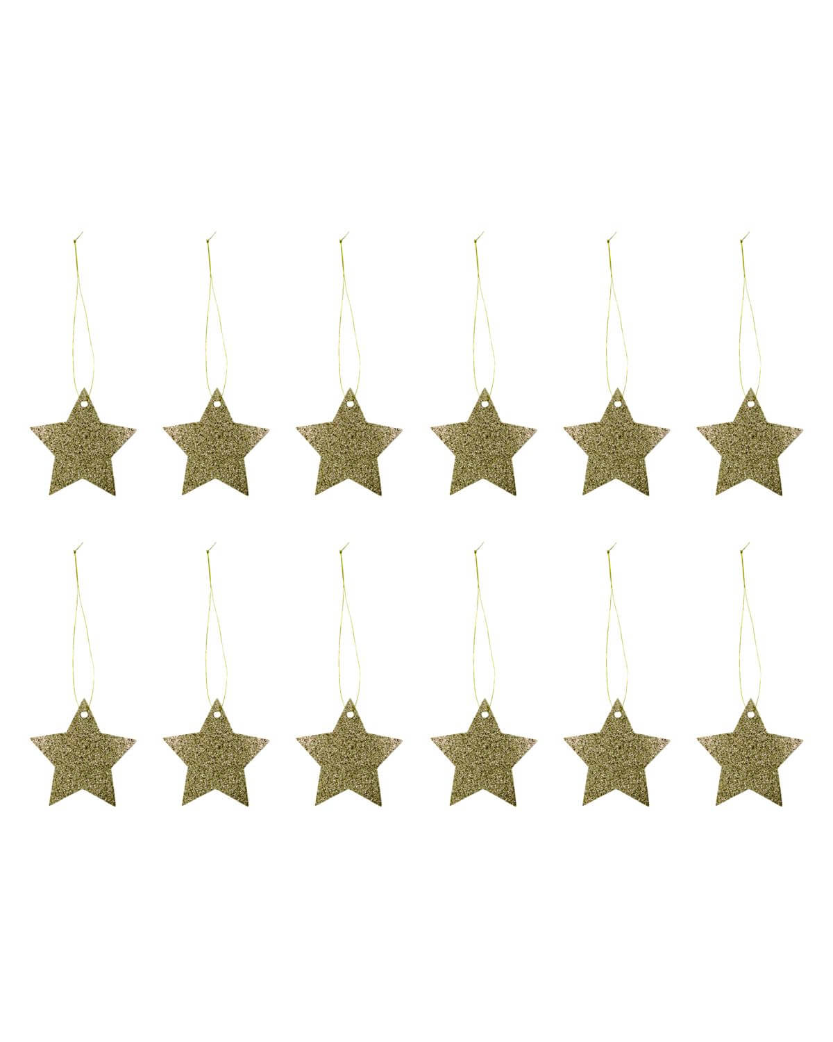 Gold Glitter Star Gift Tag | 12 Pack | by House Doctor - Lifestory
