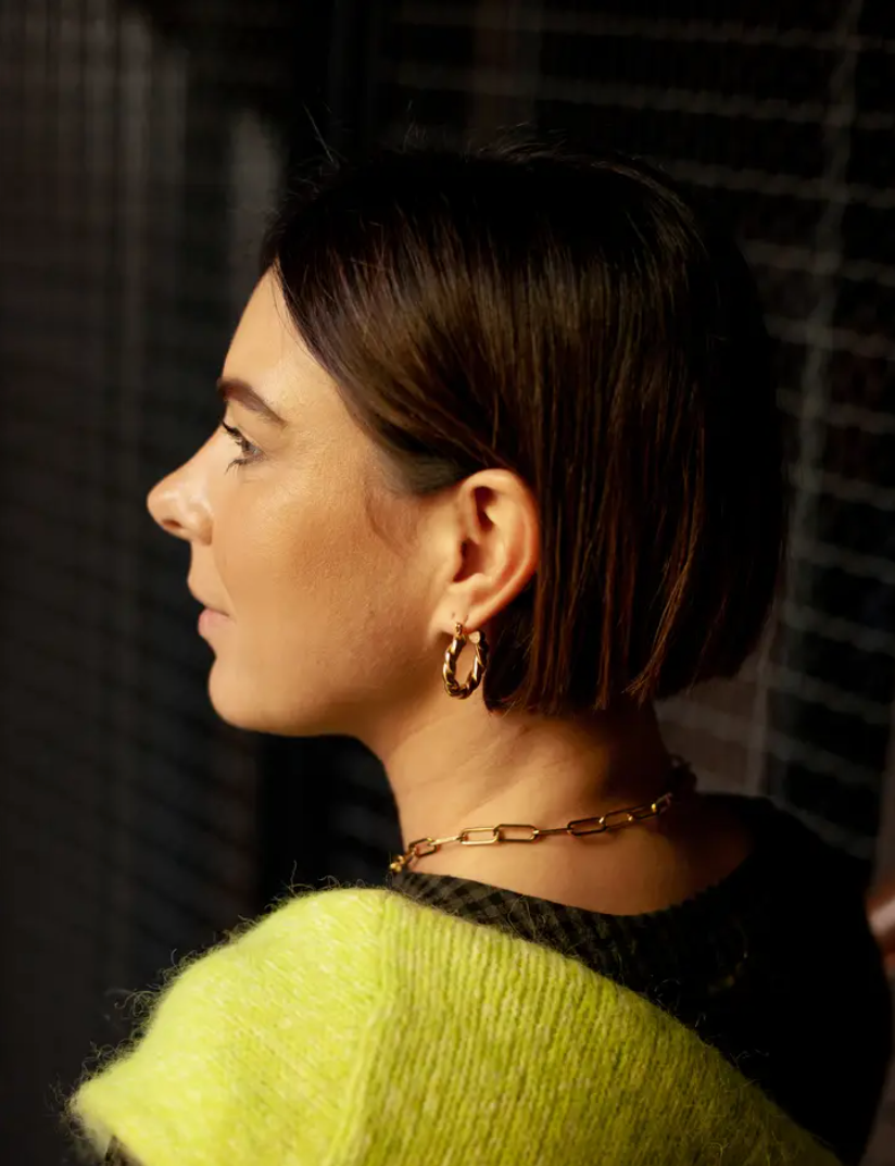 Gold Twisted Rope Hoop Earrings | Waterproof | Gift Boxed | by Nordic Muse - Lifestory - Nordic Muse