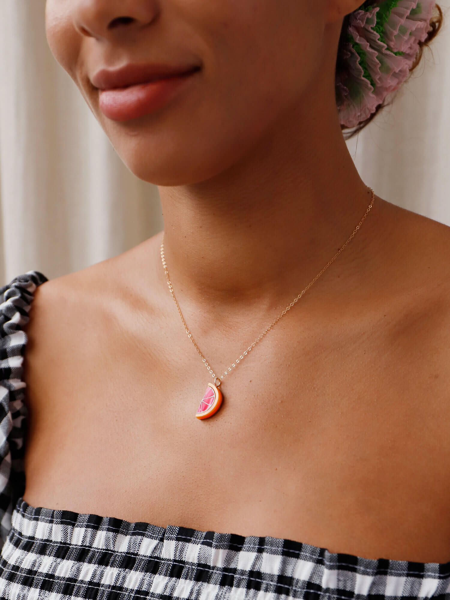 Grapefruit Slice Necklace | Acrylic & Wood | by Wolf & Moon - Lifestory - Wolf & Moon