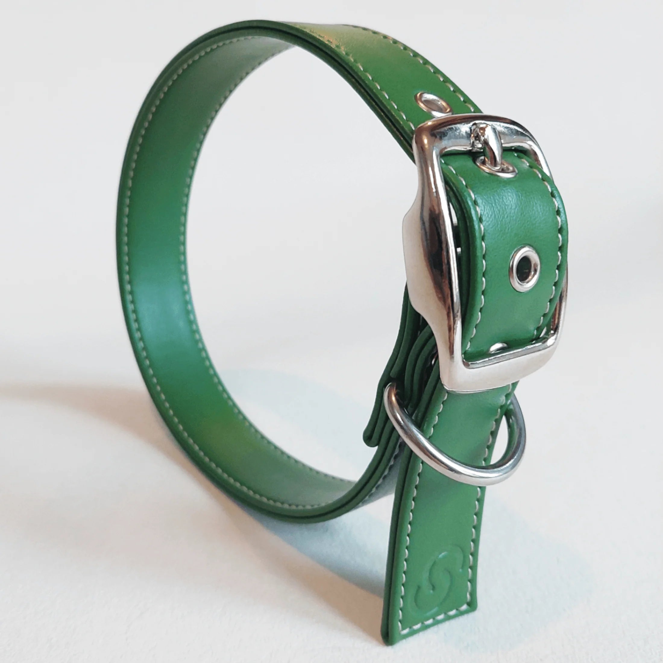 Dog Collar - Vegan Apple Leather | Green | 2 Sizes | by Skylos Collective - Lifestory - Skylos Collective