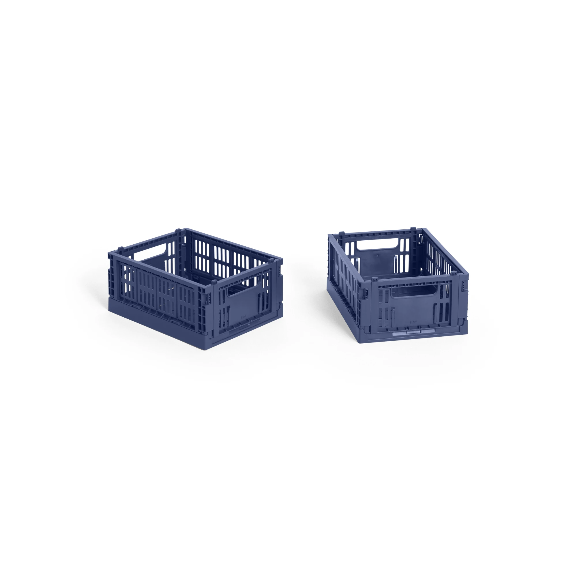 HAY Colour Crate Collapsible Mini set of 2 in dark blue | Lifestory