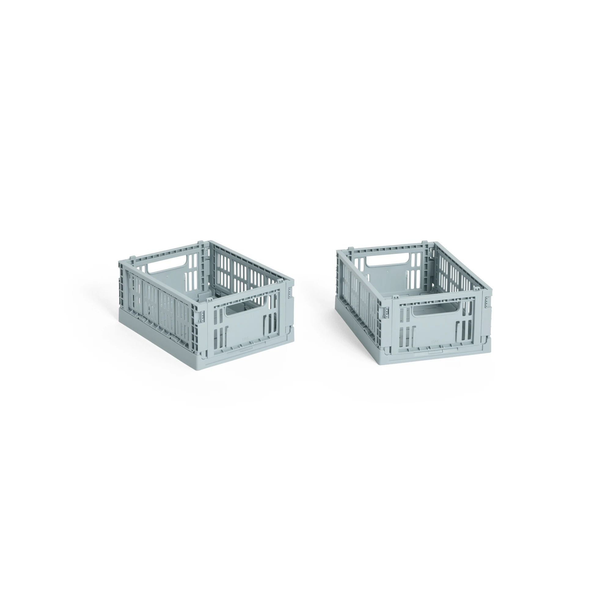 HAY Colour Crate Collapsible Mini set of 2 in dusty blue | Lifestory