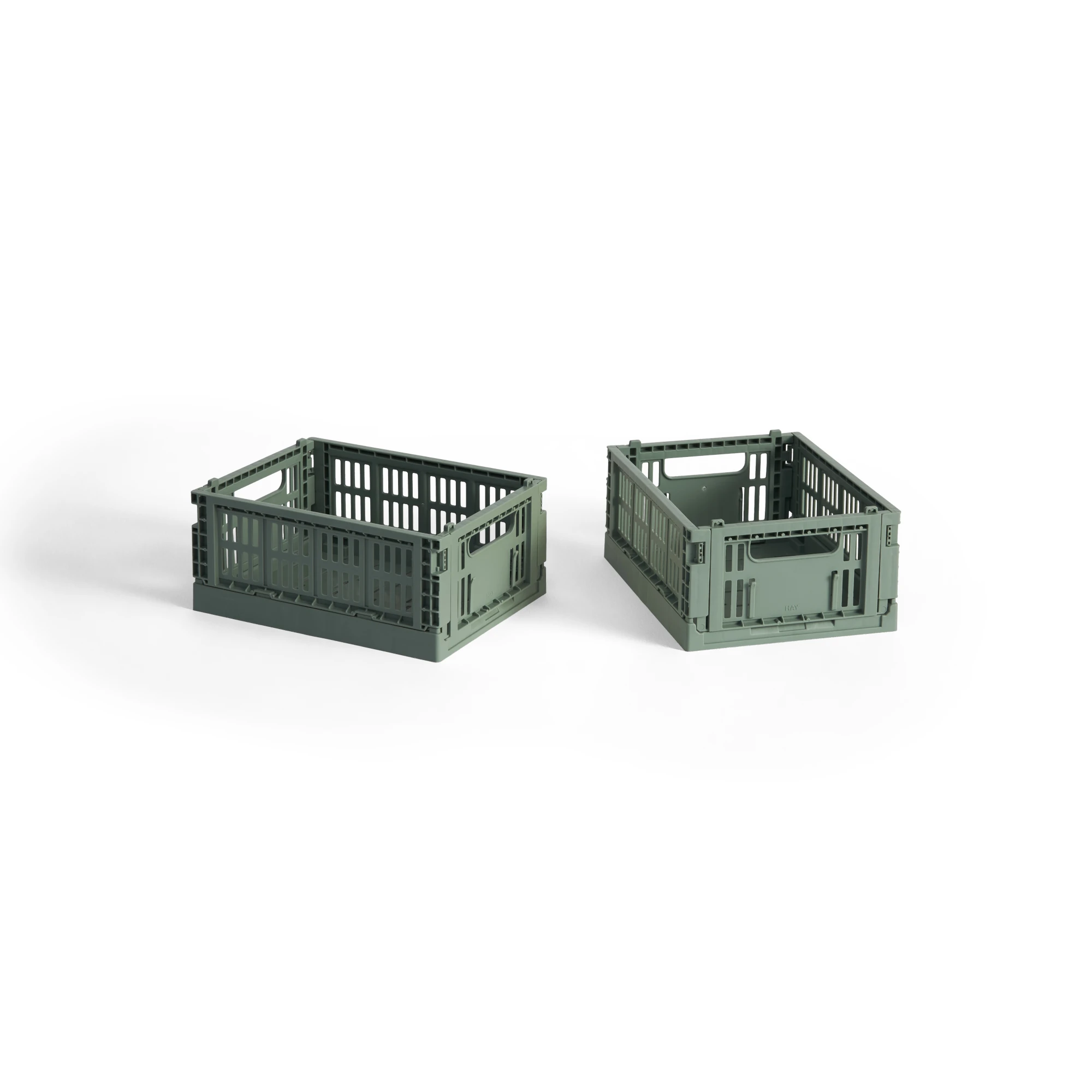 HAY Colour Crate Collapsible Mini set of 2 in sage green | Lifestory