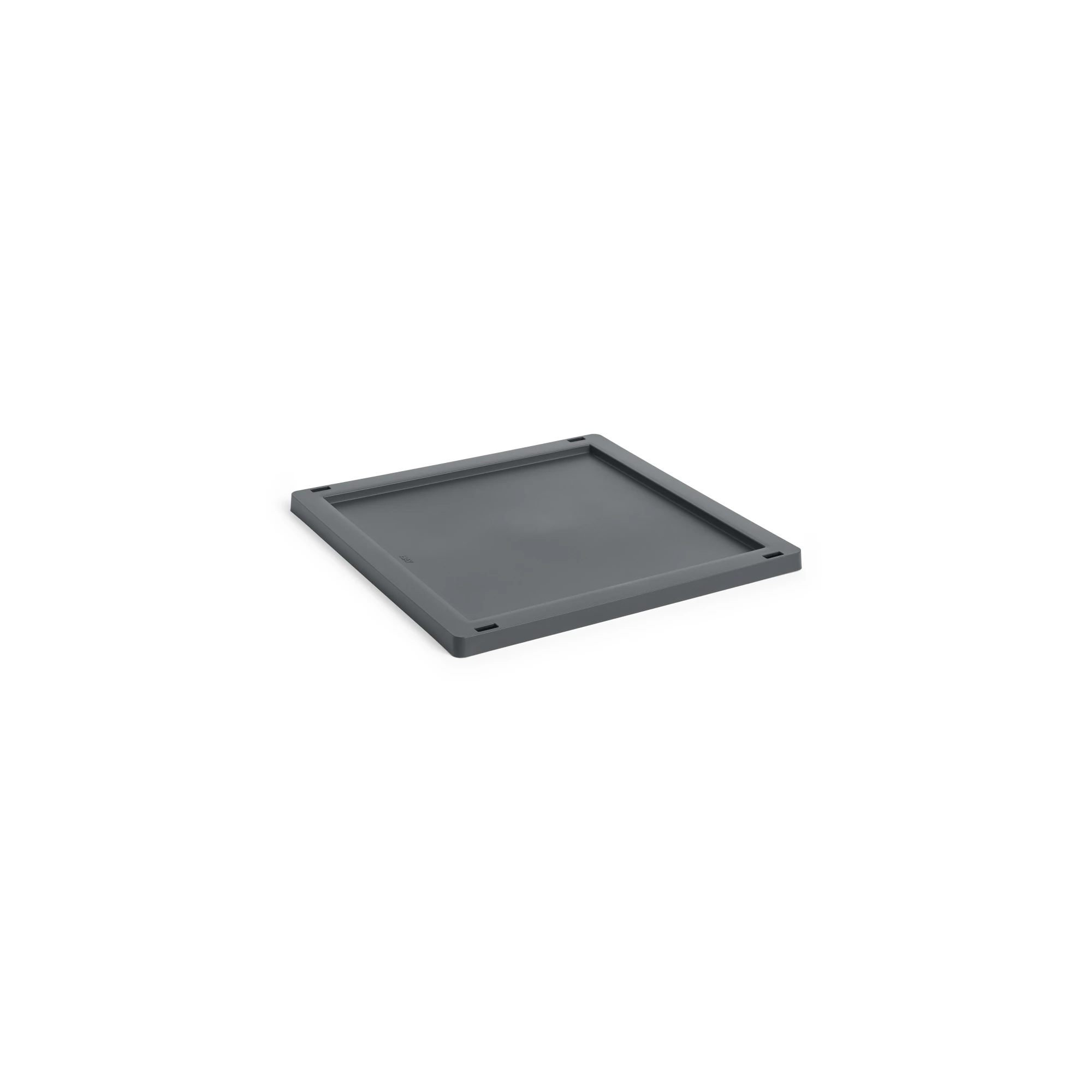 HAY Medium Square Colour Crate Lid | 100% Recycled Plastic in Charcoal