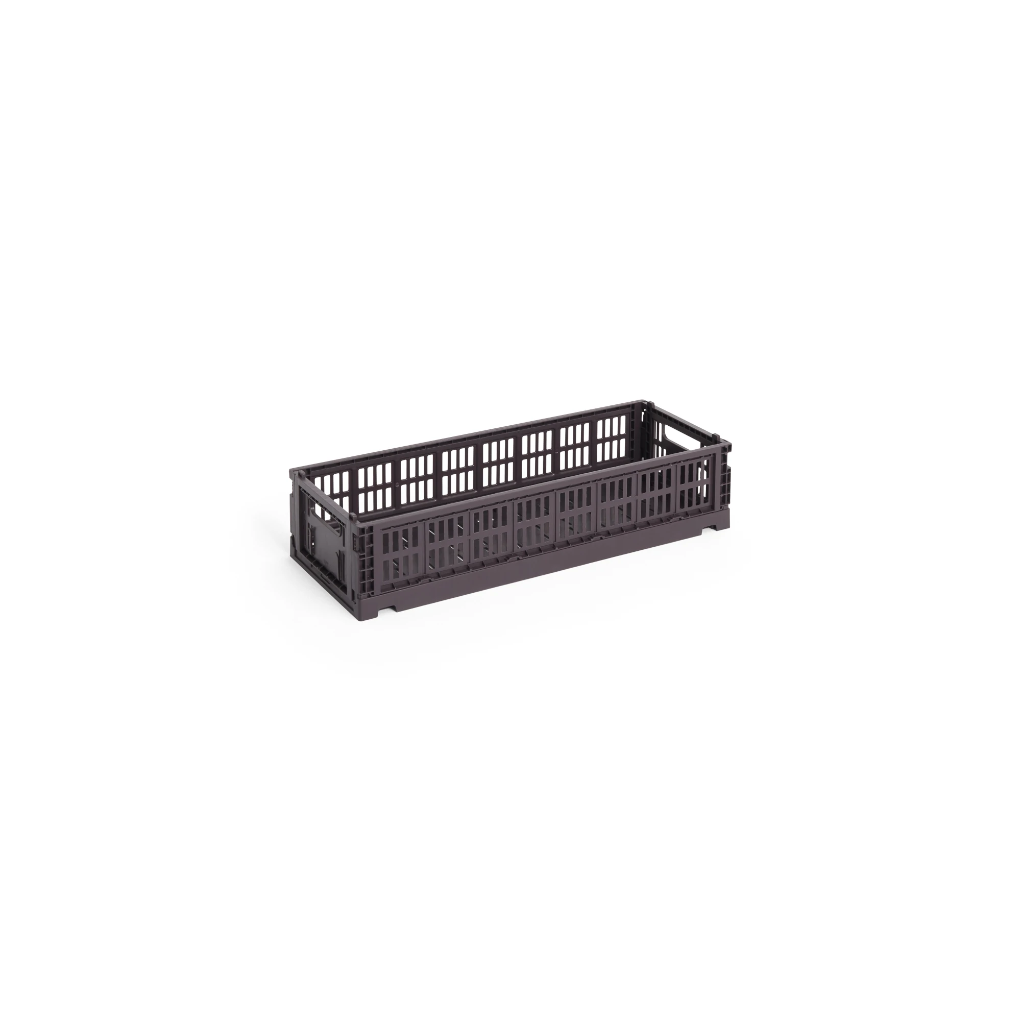 HAY Mini Oblong Colour Crate - Collapsible | 100% Recycled Plastic in Bordeaux