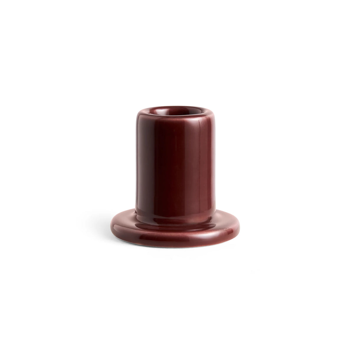HAY Tube candleholder in Chestnut Brown