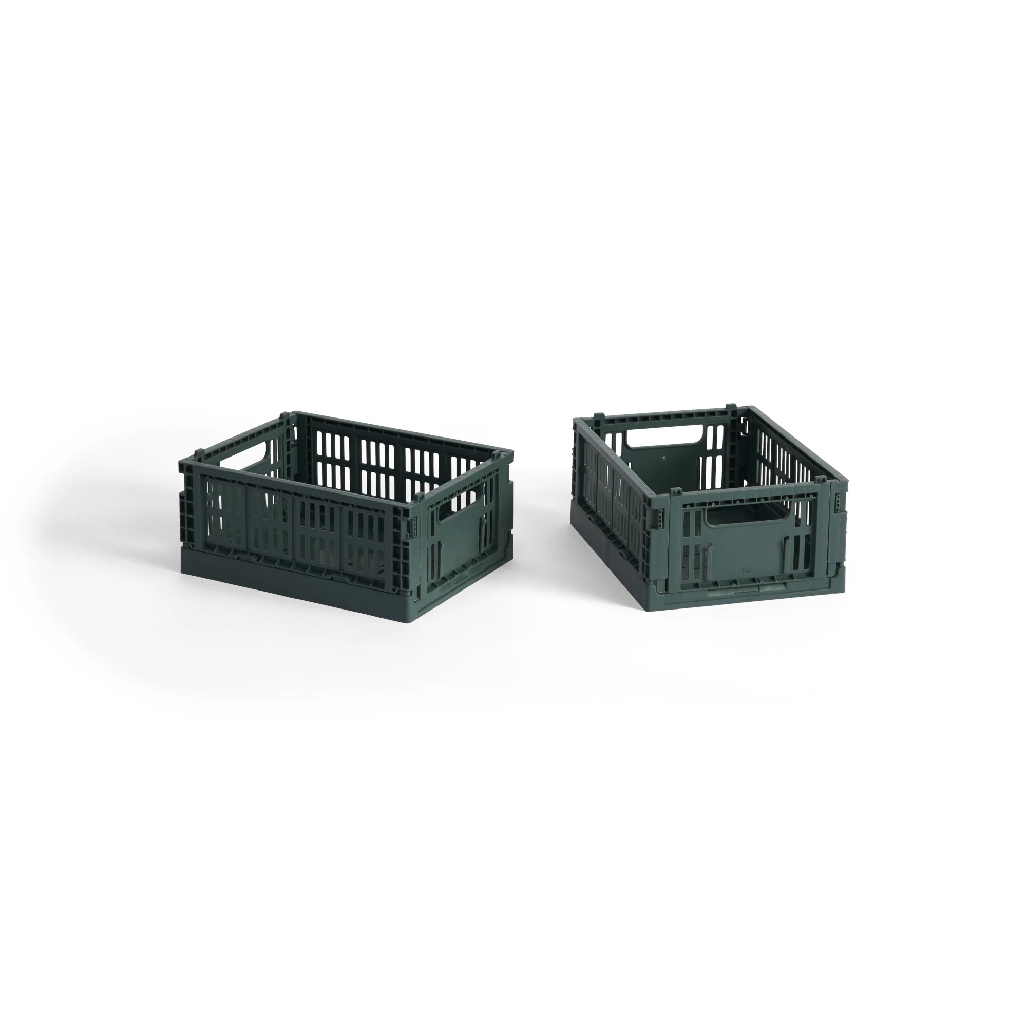 HAY Mini Set of 2 Colour Crates - Collapsible | 100% Recycled Plastic