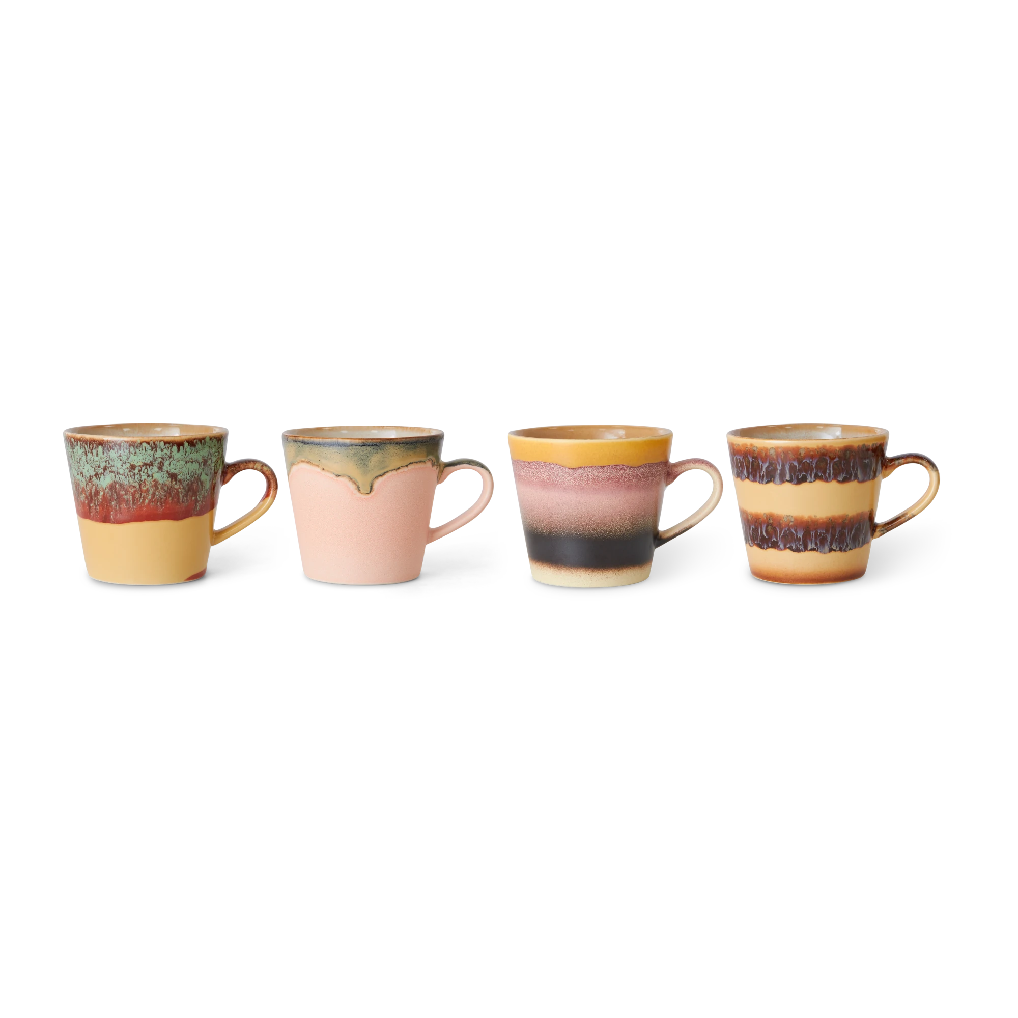 HKLIVING Set of 4 Cappuccino Mugs in 'Verve' or 'Vista' - Lifestory