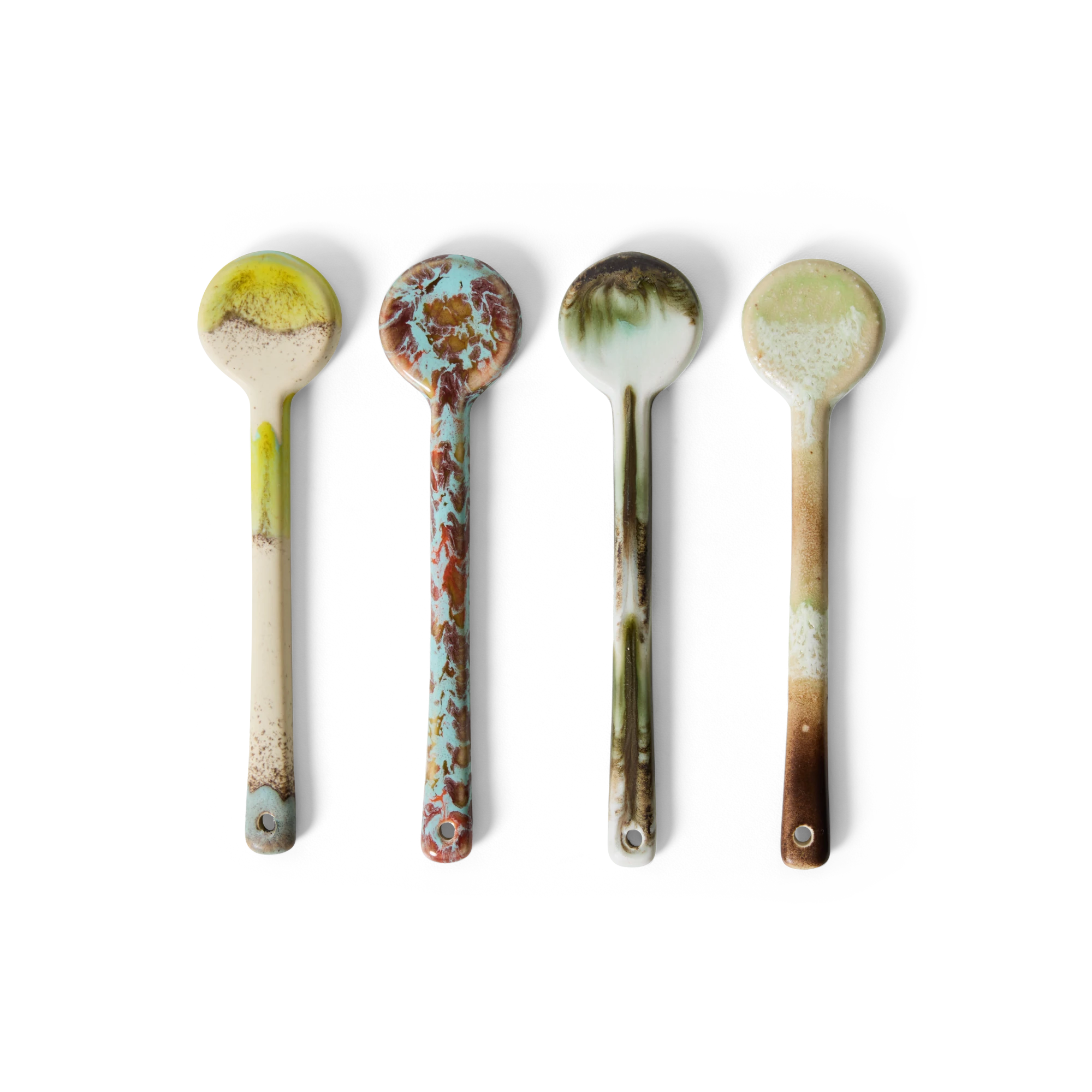 HKLIVING Set of 4 Ceramic Spoons in Various Colourways