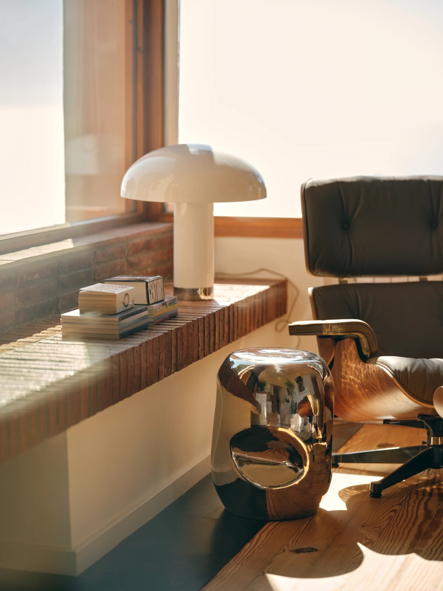 HKLIVING Currents Chrome Ceramic Side Table - Lifestory