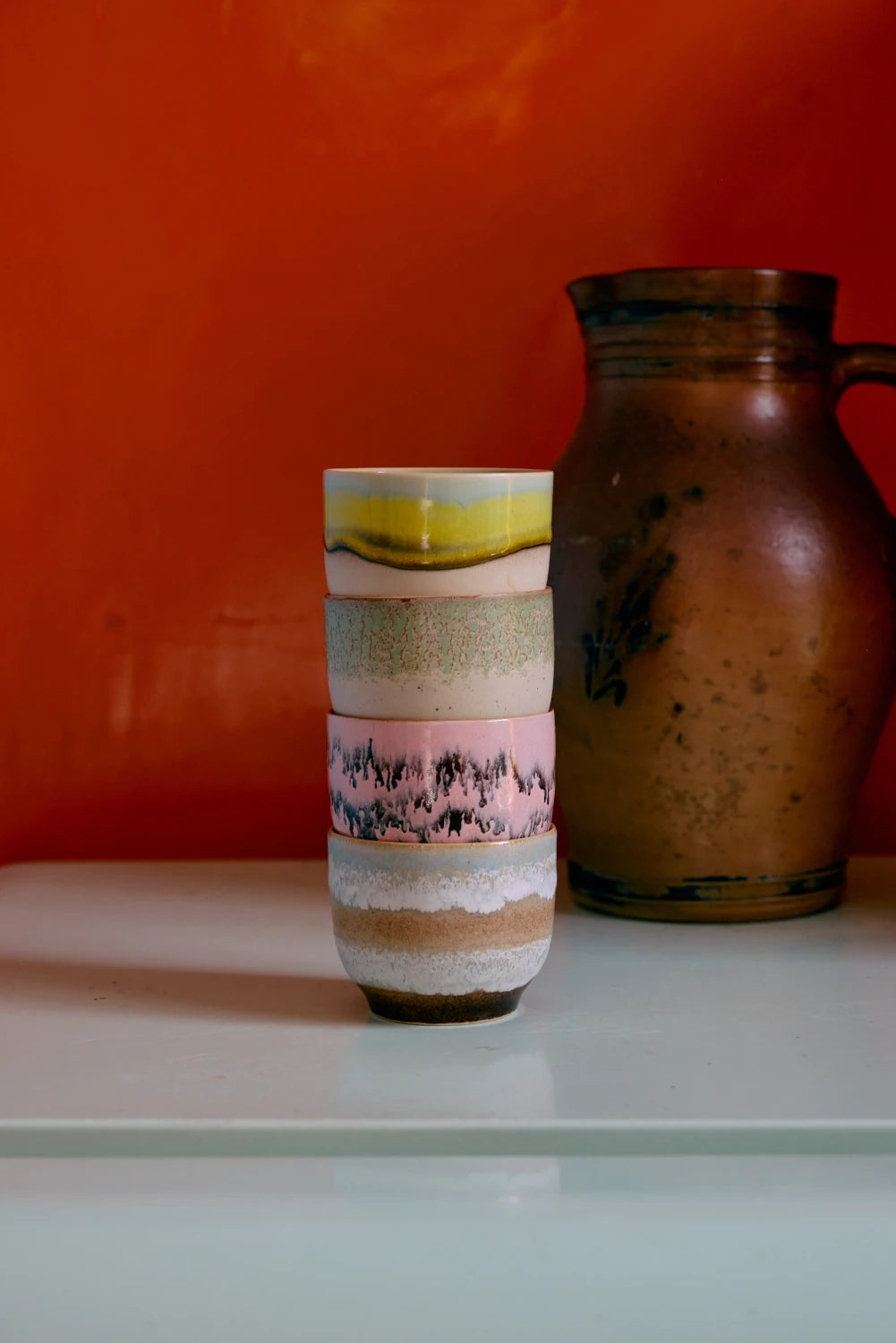 HKLIVING Set of 4 Café Cups in Various Colourways