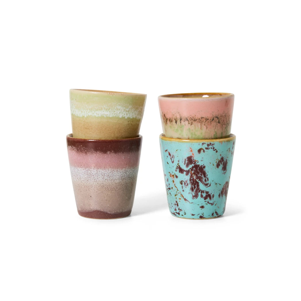 HKLIVING Set of 4 Ristretto Mugs in Various Colourways - Lifestory