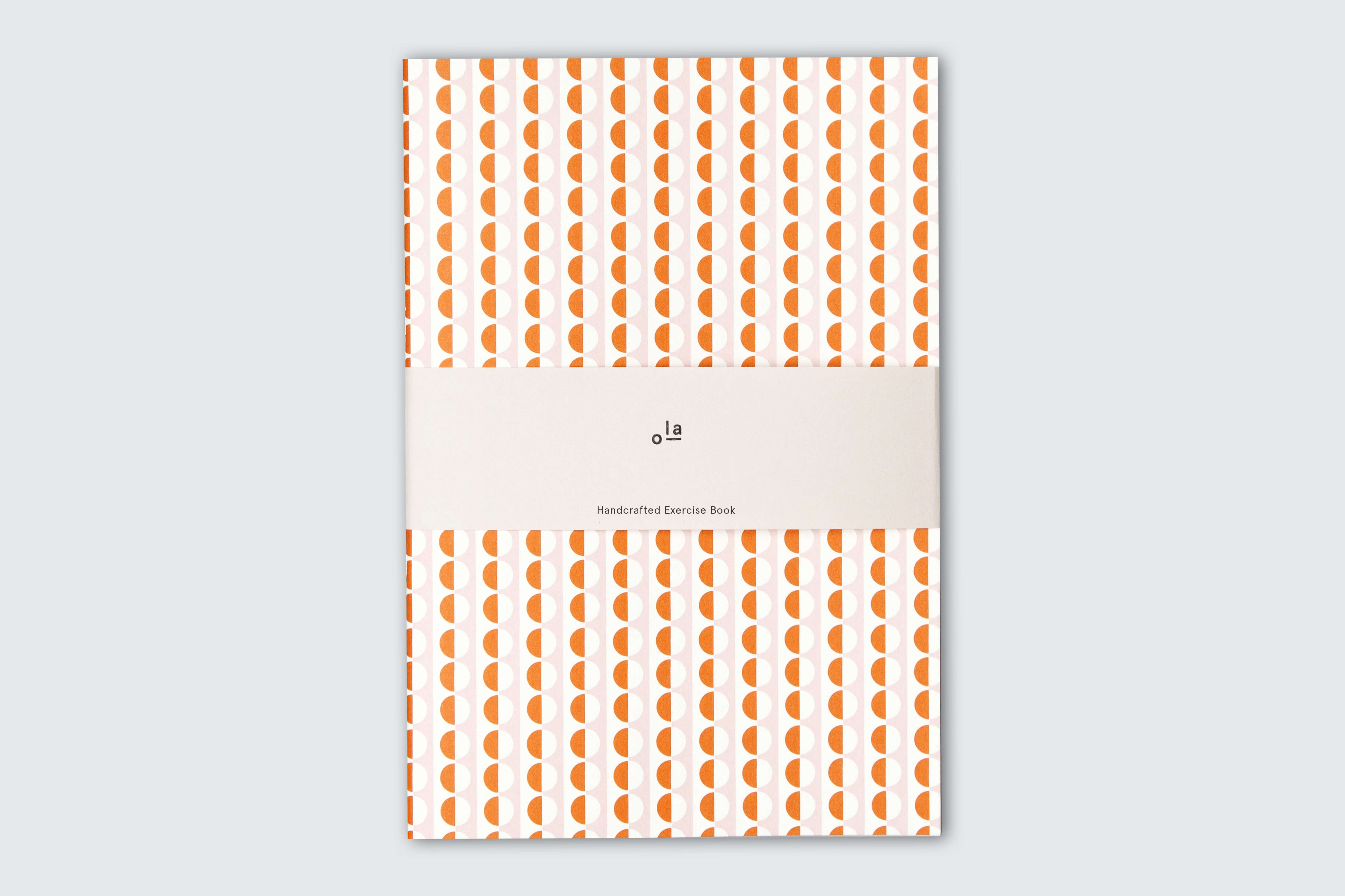 B5 Handcrafted Exercise Book | Sophie Print | Pink/Orange | Plain Pages | by Ola - Lifestory