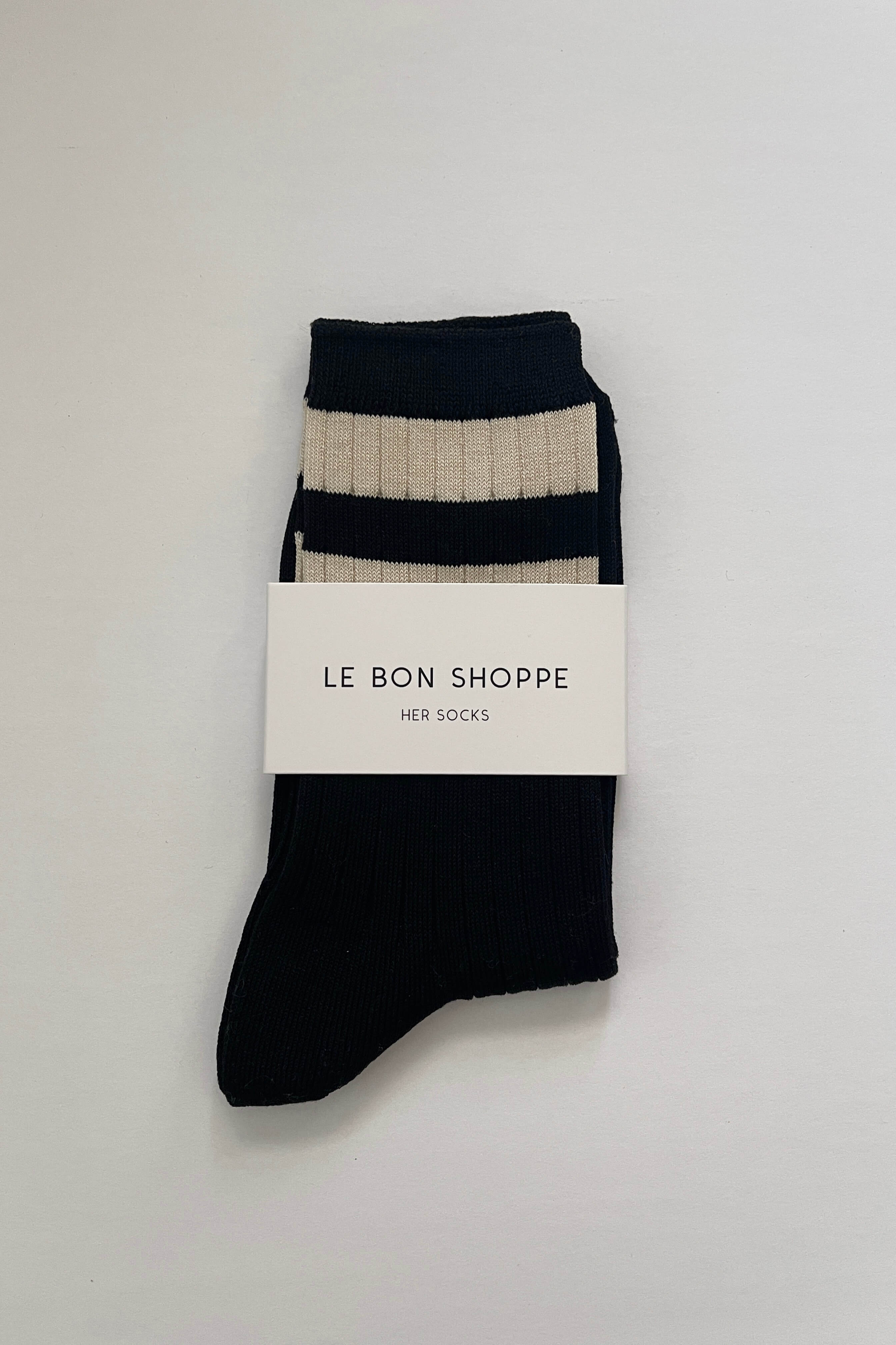 Her Socks - Varsity | Black | by Le Bon Shoppe - Lifestory