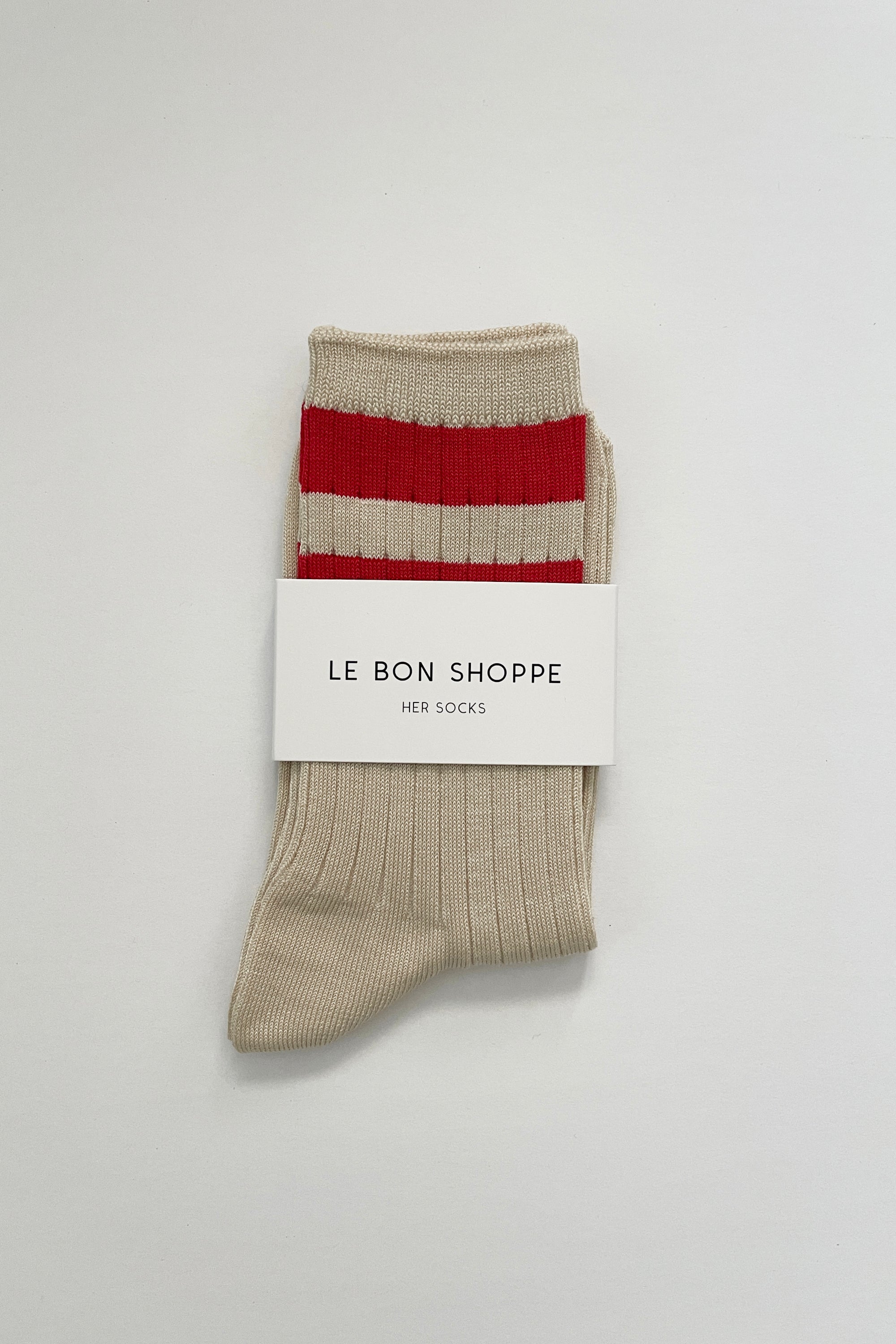 Her Socks - Varsity | Cream Red | by Le Bon Shoppe - Lifestory