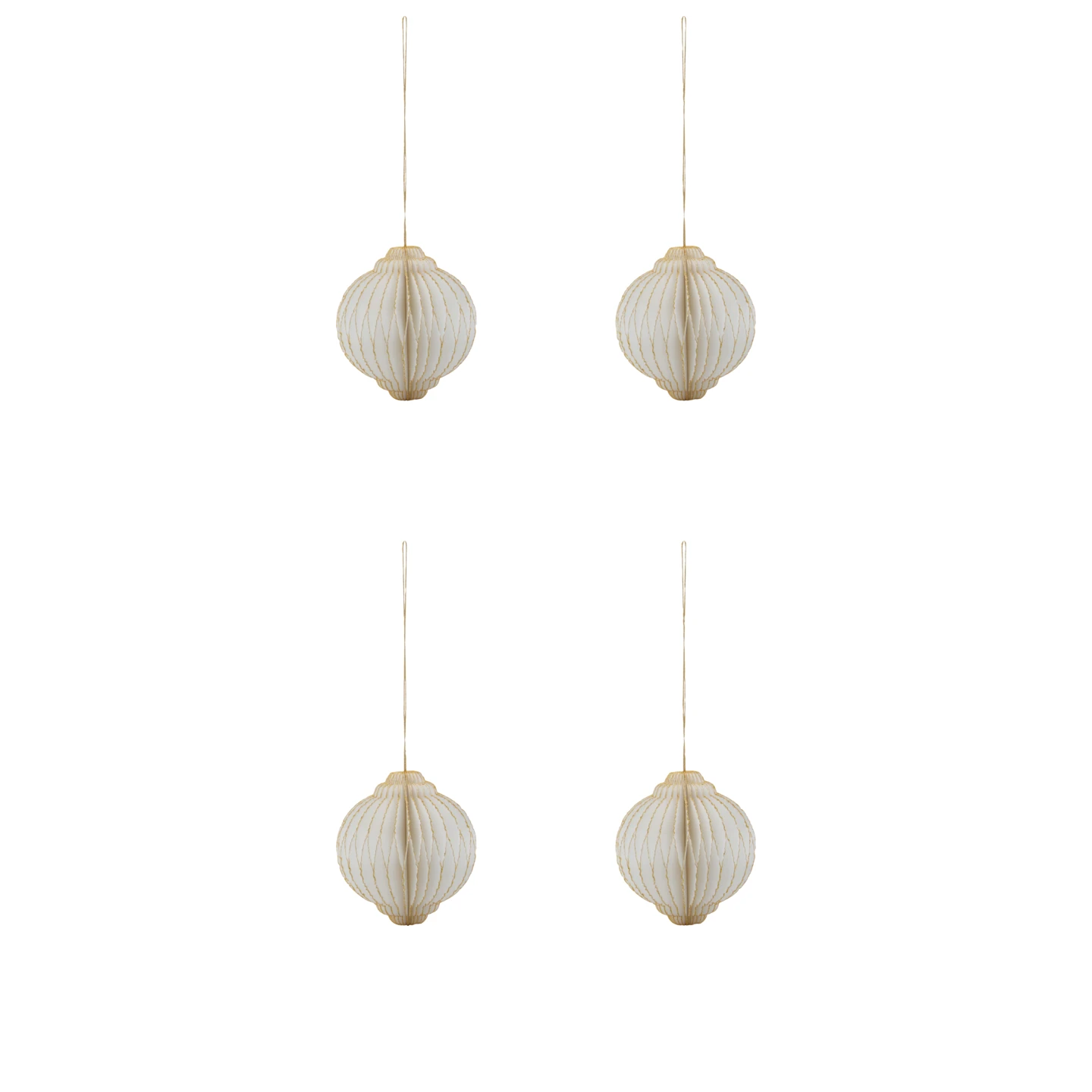 House Doctor Set of 4 'Alsta' Paper Hanging Ornaments