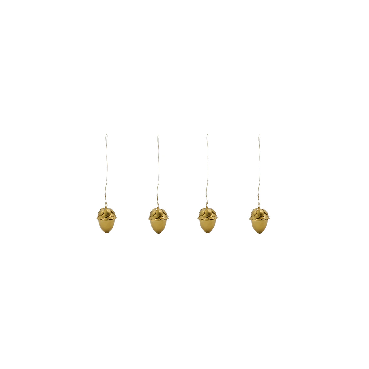 House Doctor Set of 4 Gold Acorn Hanging Ornaments
