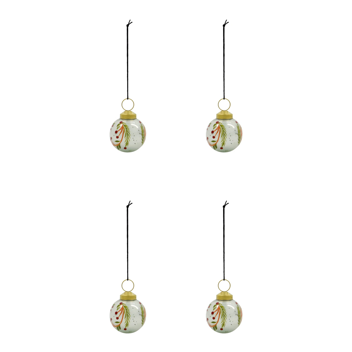 House Doctor Set of 4 Antico Hanging Ornaments in Light Blue