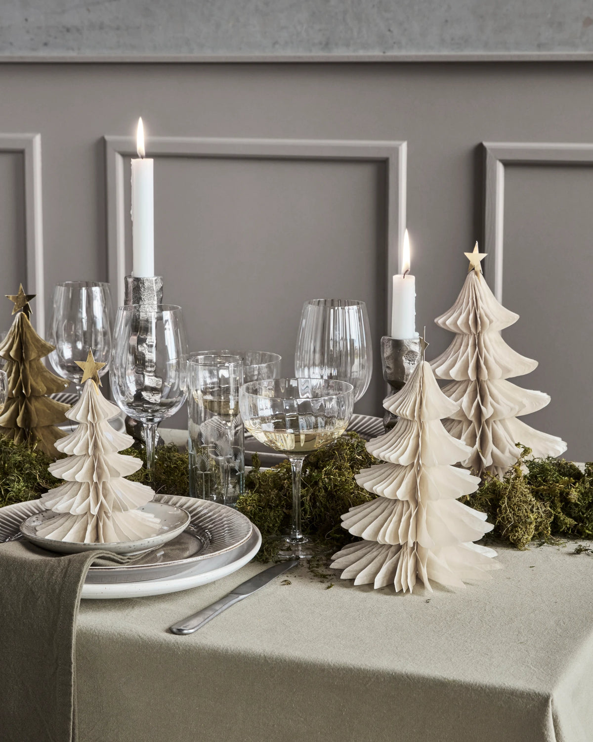 House Doctor Set of 3 Standing Tree Paper Decorations