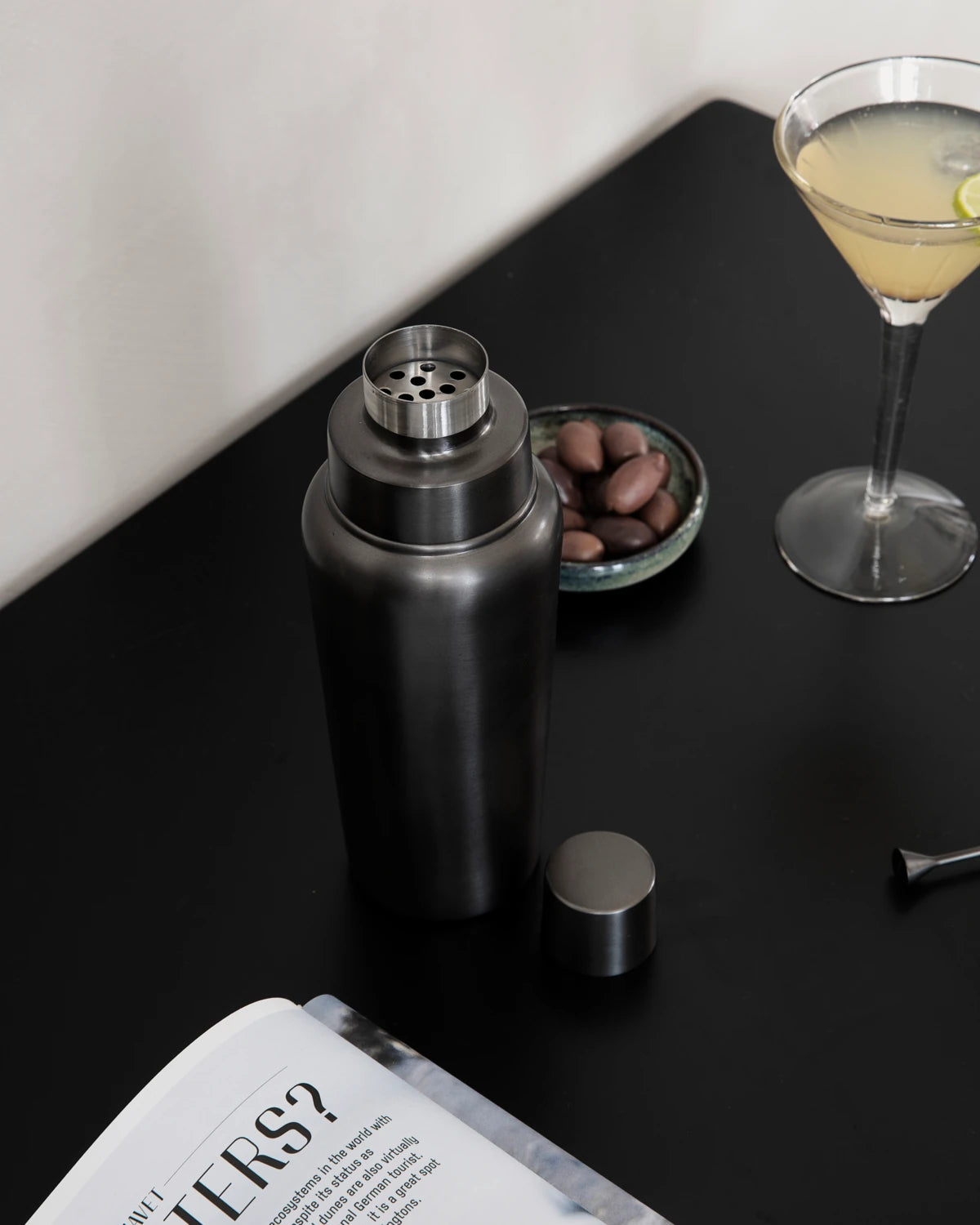 House Doctor Grunge Cocktail Shaker in Gunmetal Stainless Steel