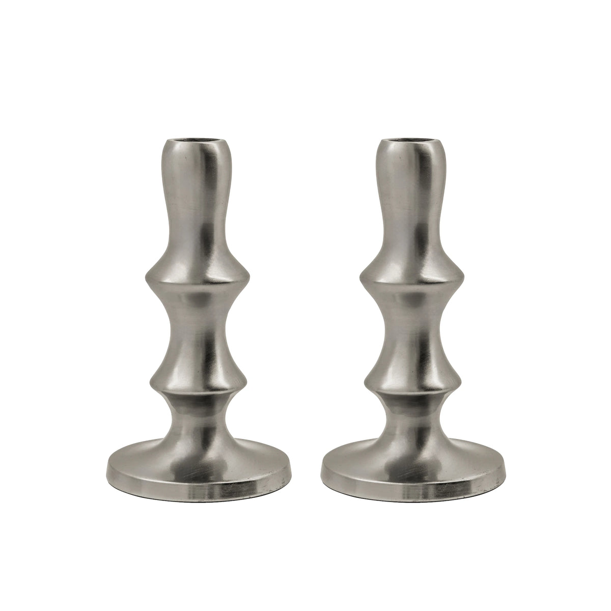 House Doctor HDReese Candle holders, Silver Finish, Set of 2