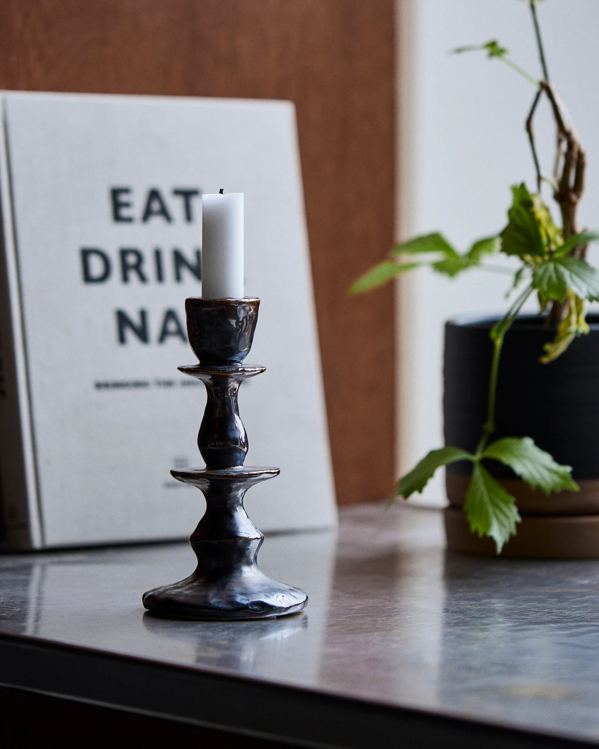 House Doctor Lucca Candle Holder, Black, Large