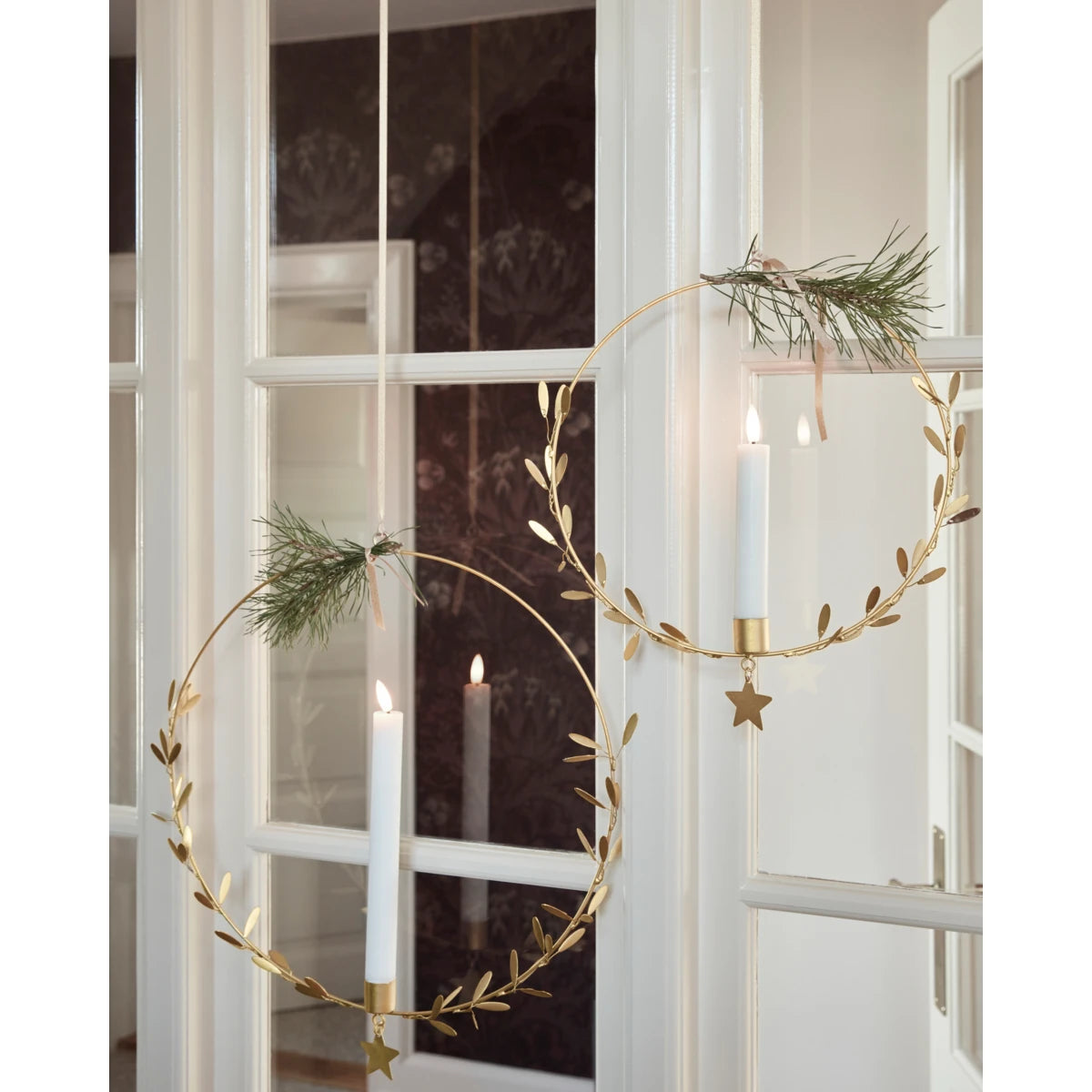 House Doctor Brass Decorative Mistel Hanging Candle Holder