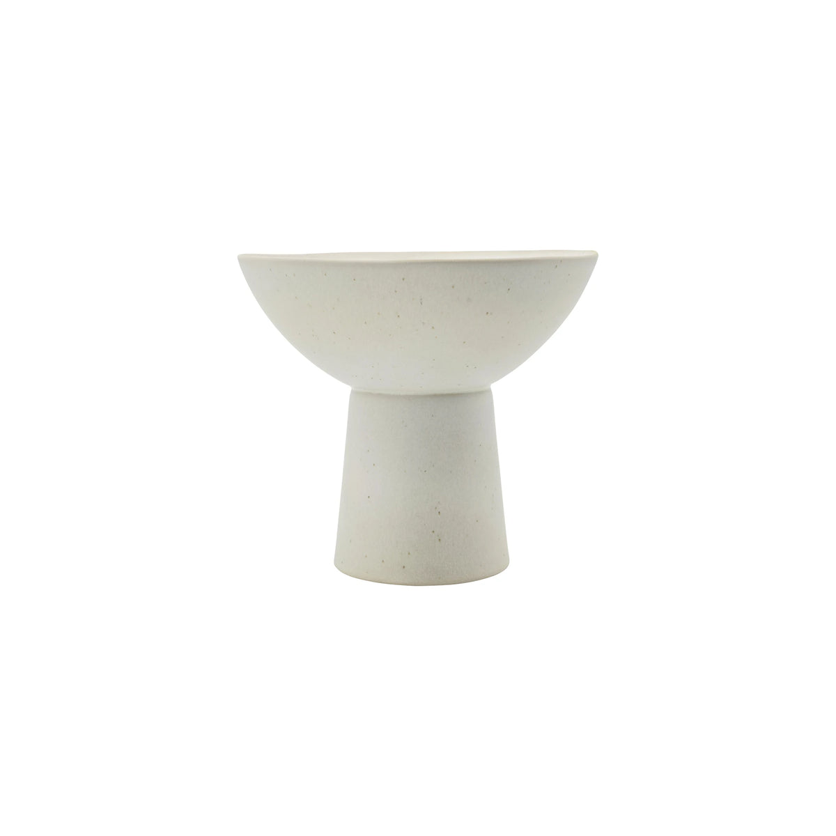 House Doctor Serve Stoneware Stand / Raised Bowl in Off-white