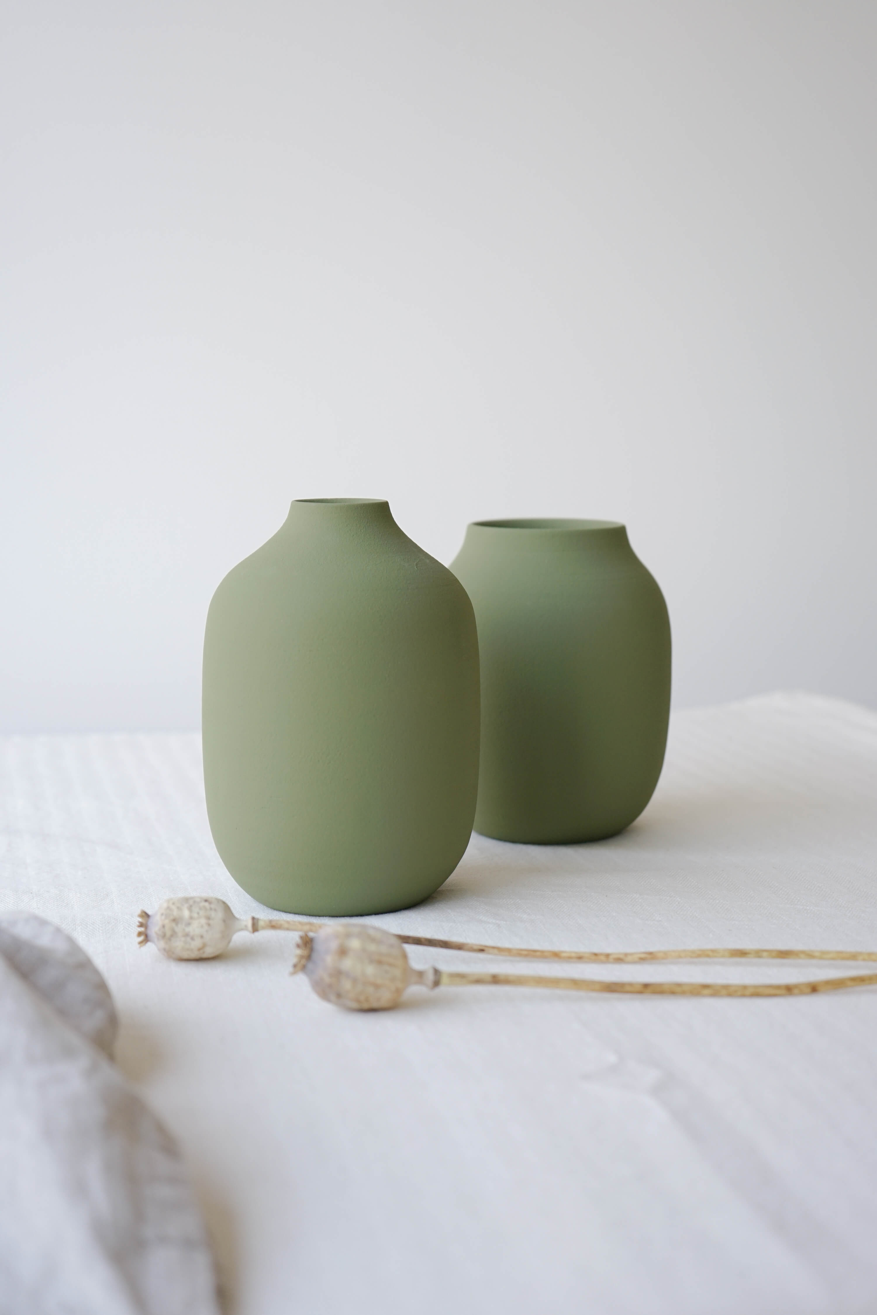 The Island Collection 04 Vase | Olive Green | Handmade Earthenware | by O Cactuu - Lifestory - O Cactuu