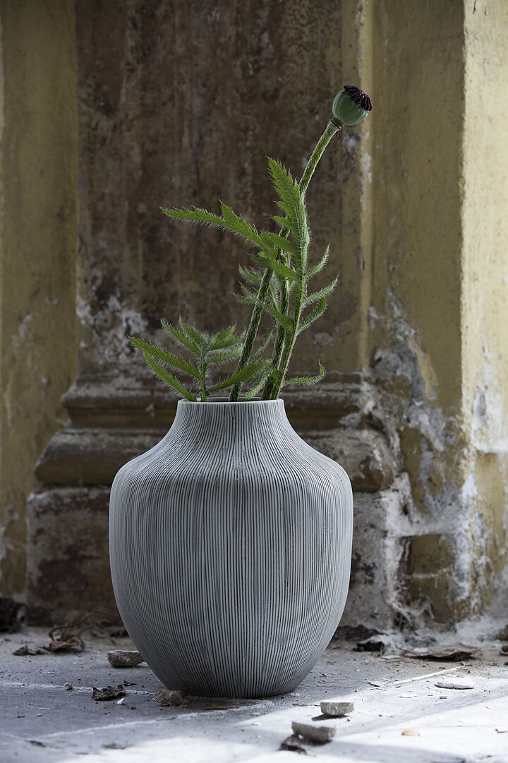 Vase Kyoto | Large | Vertical Grey Lines | by Lindform - Lifestory - Lindform