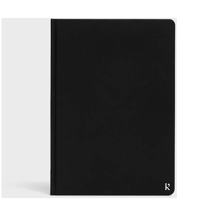 Karst A5 Stone Paper Hardcover Notebook - Grid Pages with black cover 