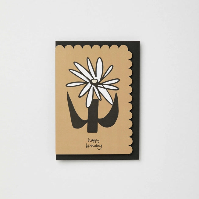 Happy Birthday - Abstract Dahlia Scalloped Card | Blank | by Kinshipped - Lifestory