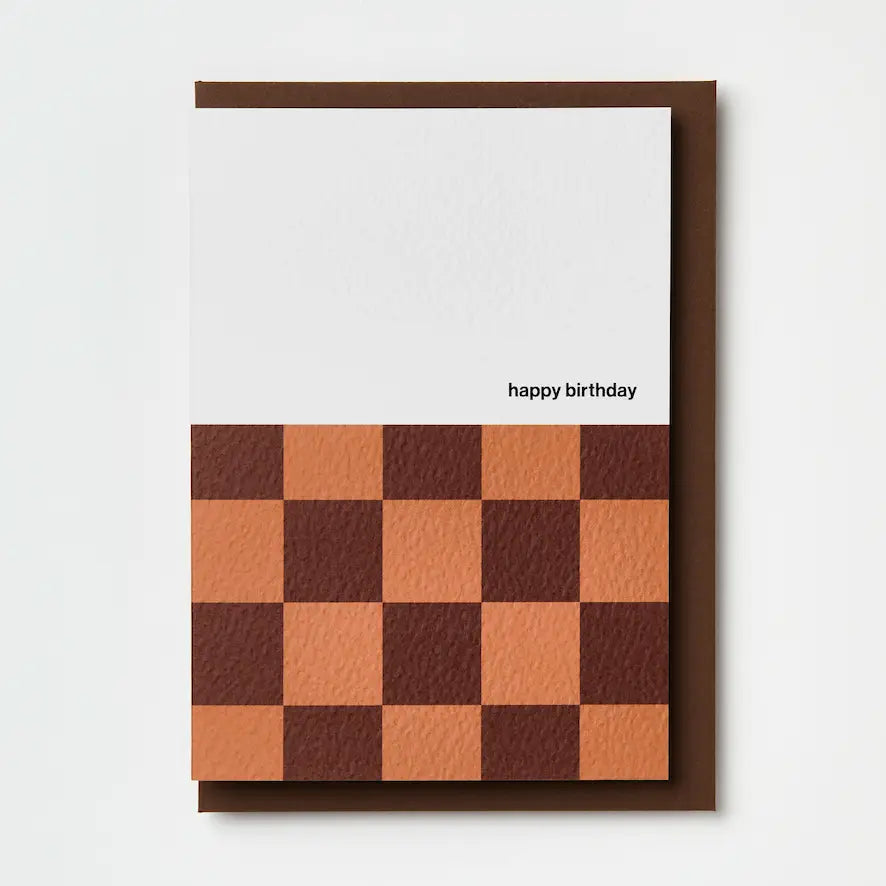 Checkerboard Happy Birthday Card | Blank | by Kinshipped - Lifestory