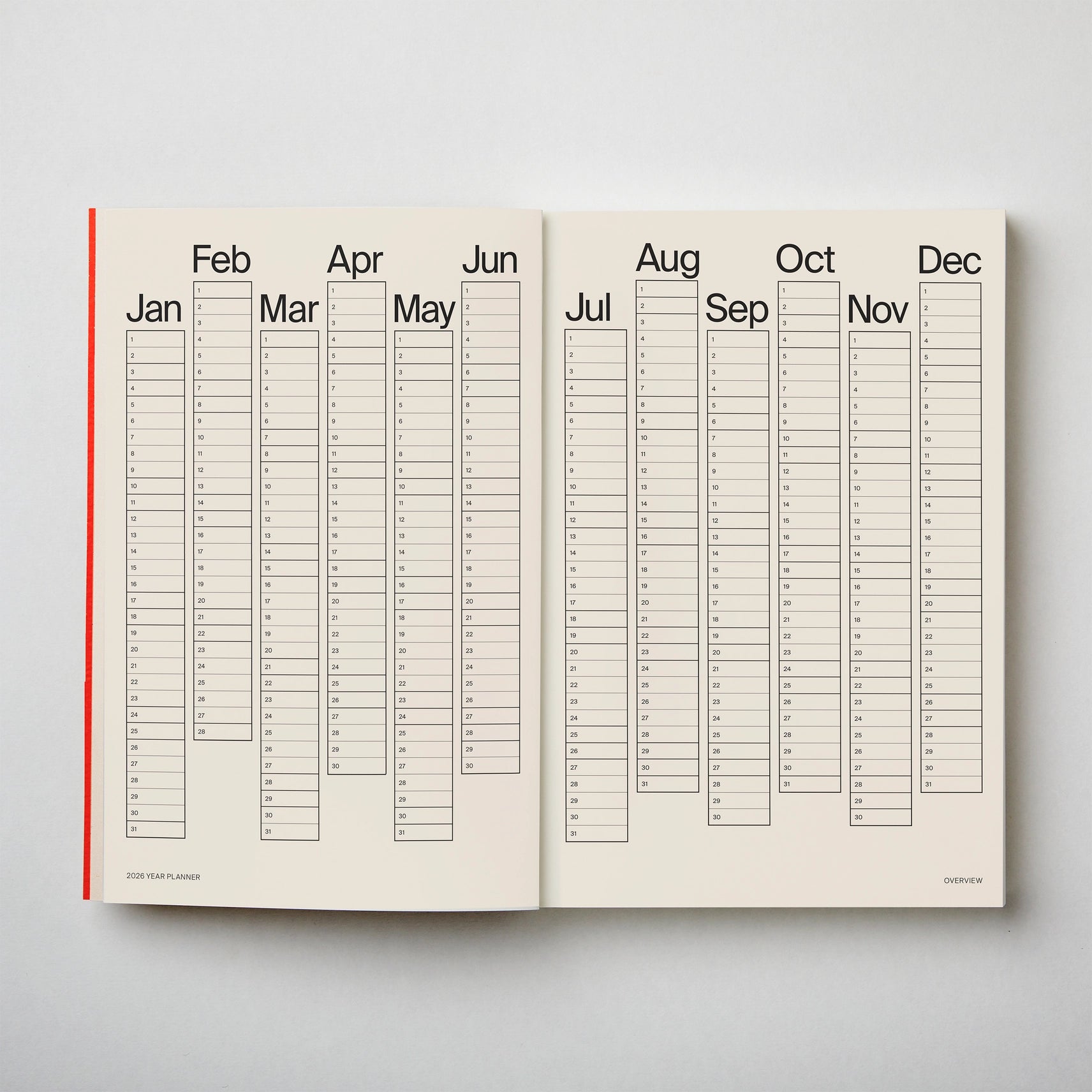 Kinshipped 2026 Dated Lay Flat Planner in Red