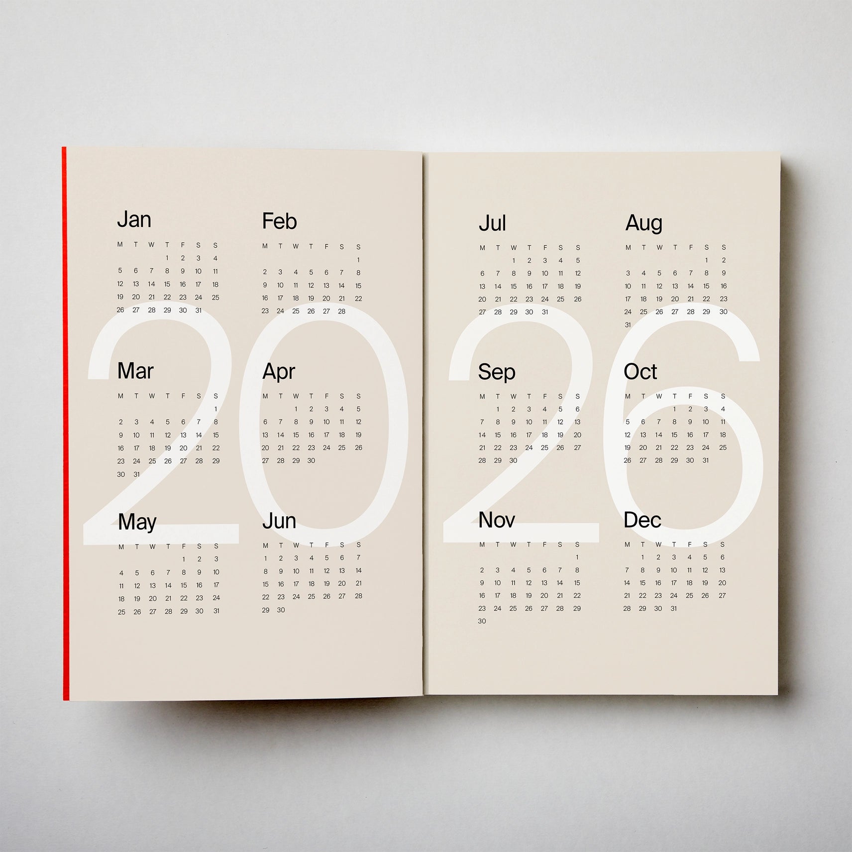 Kinshipped 2026 Dated Lay Flat Planner in Red