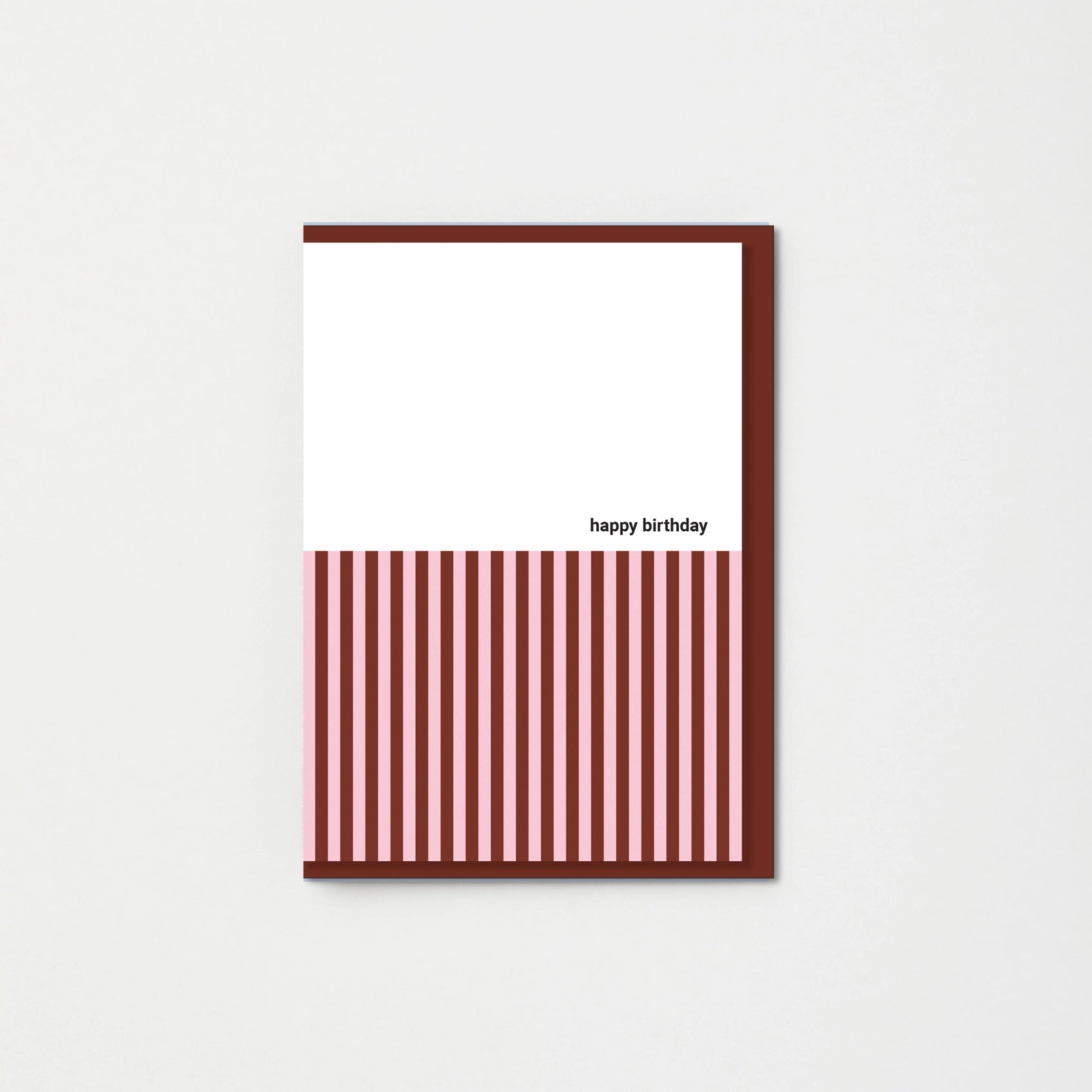 Pink & Brown Stripe Happy Birthday Card | Blank | by Kinshipped - Lifestory