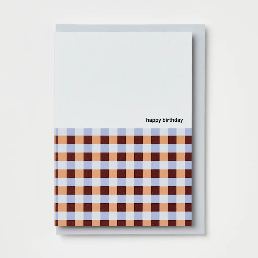 Multi Gingham Happy Birthday Card | Blank | by Kinshipped - Lifestory