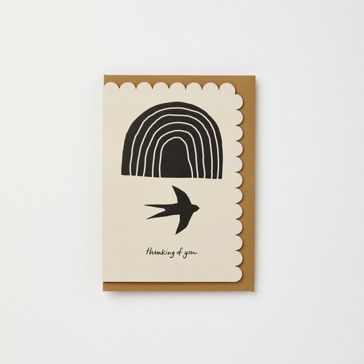 Thinking of You - Swallow Scalloped Card | Blank | by Kinshipped - Lifestory