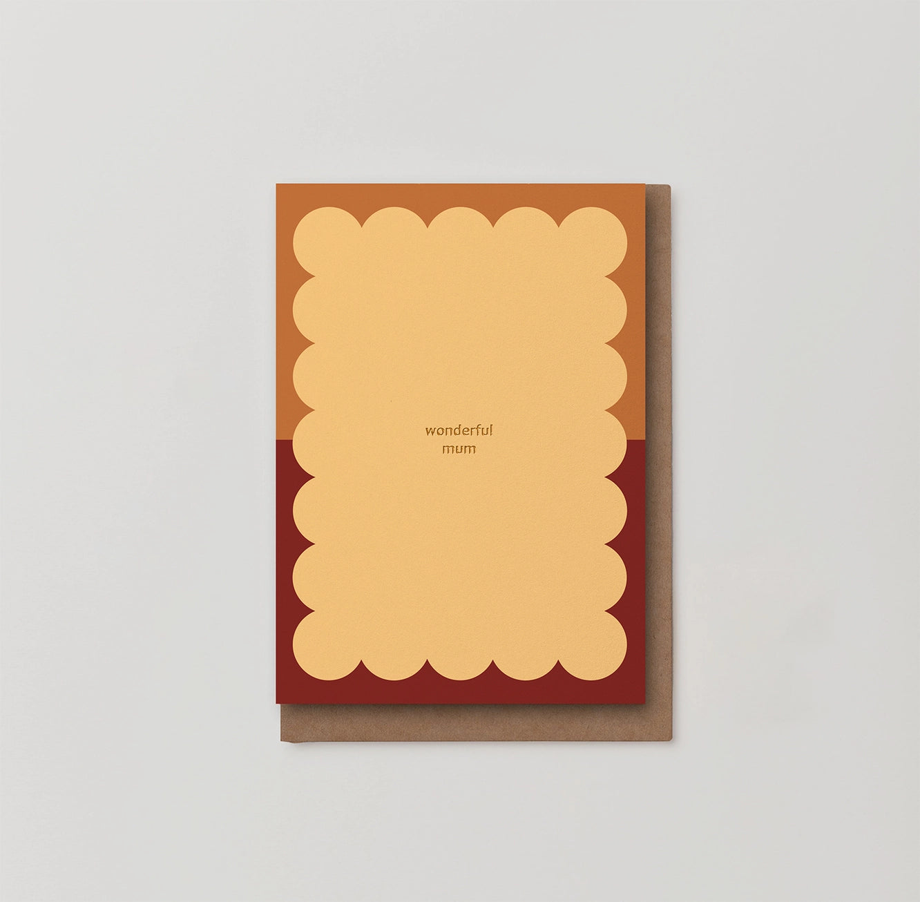 'Wonderful Mum' Yellow Scallop Card | Blank | by Kinshipped - Lifestory