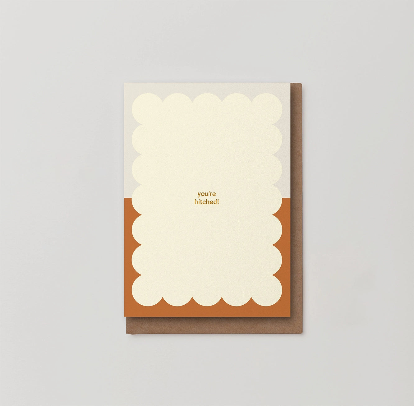 'You're Hitched!' Cream Scallop Card | Blank | by Kinshipped - Lifestory