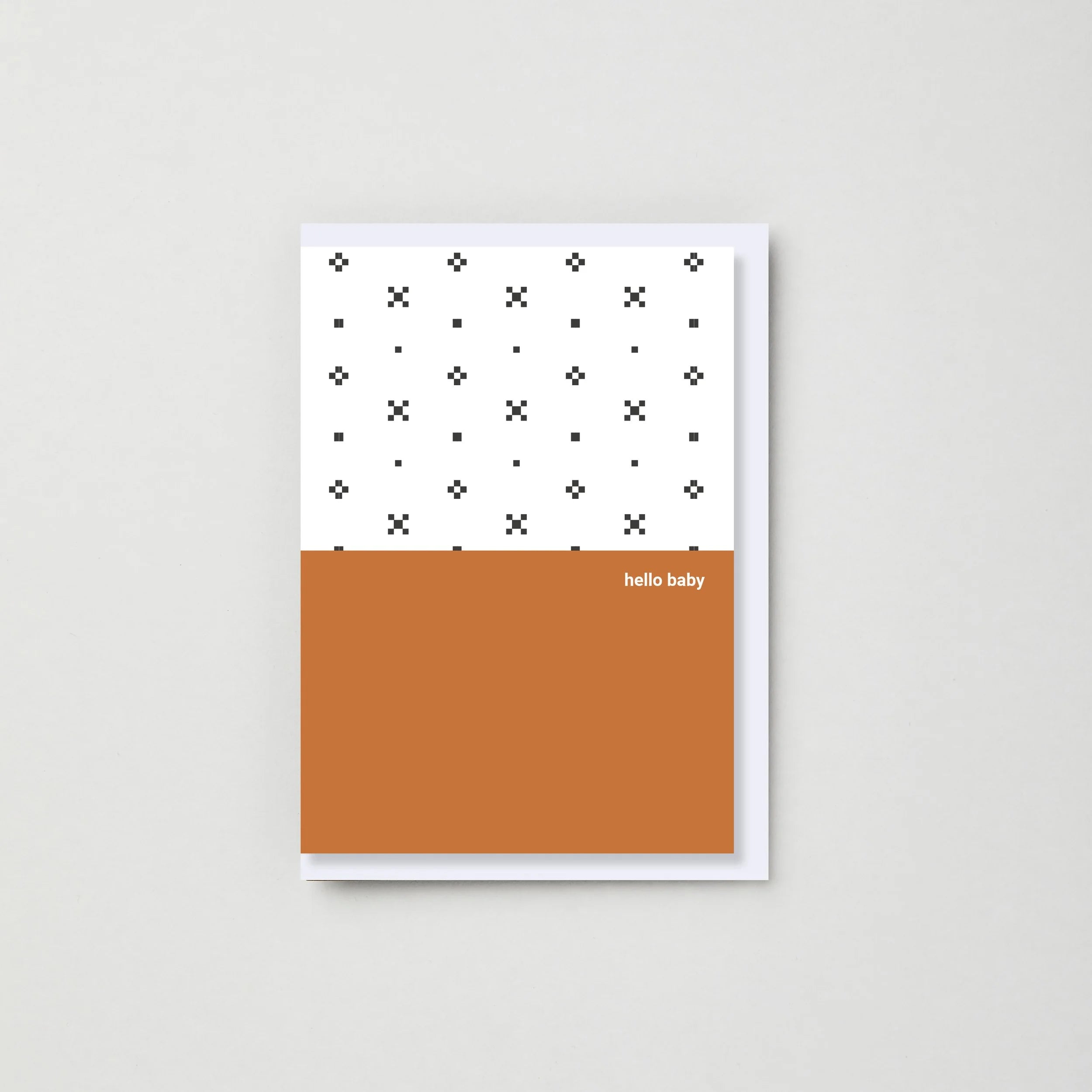 Hello Baby Cinnamon Tile Card | Blank | by Kinshipped - Lifestory